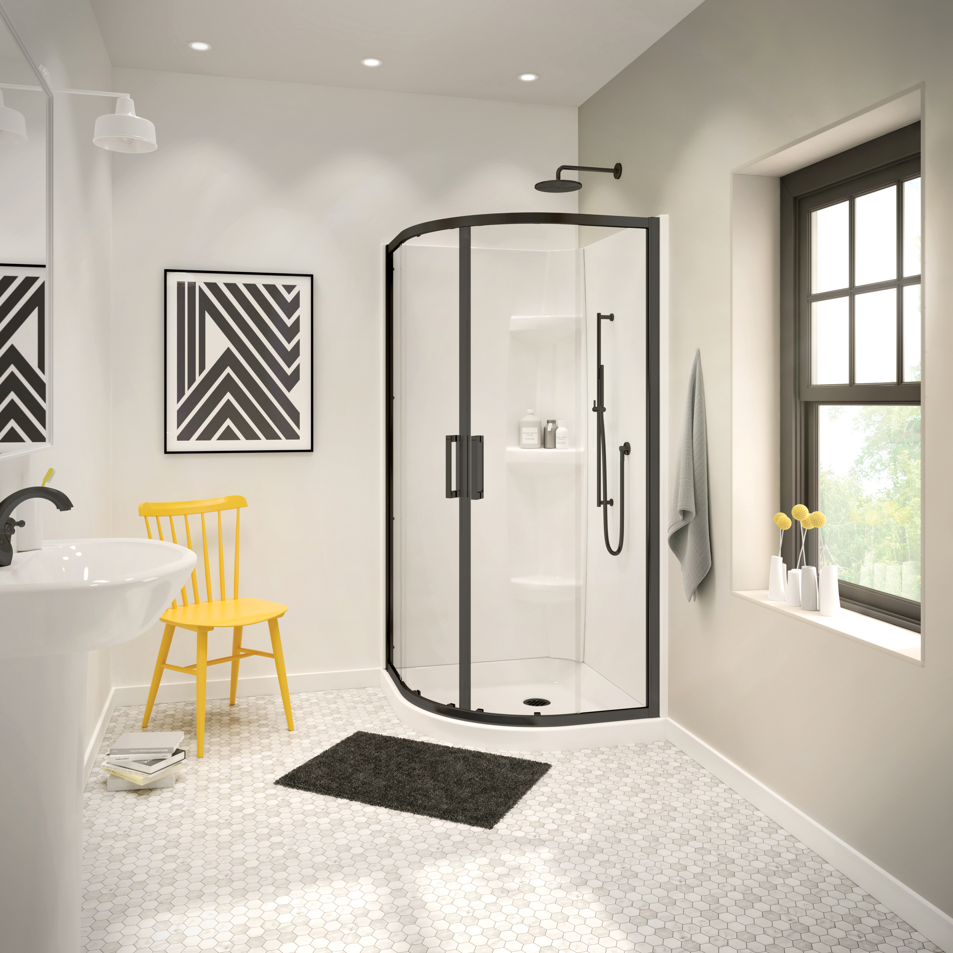 36 x 72 in. Acrylic Direct-to-Stud Two-Piece Wall Kit in White