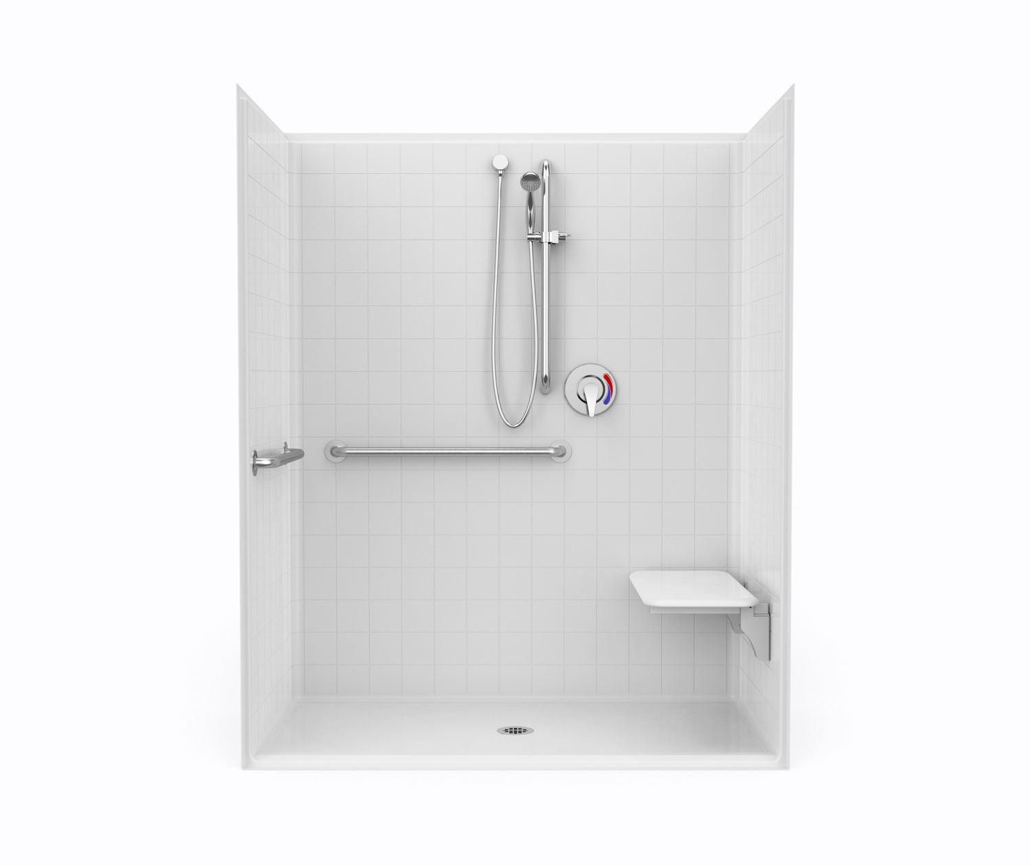 Bcstream RX 164cm ICEbase施行済み 1623BFSTDMA 60 x 30 AcrylX Alcove Center Drain One-Piece Shower in