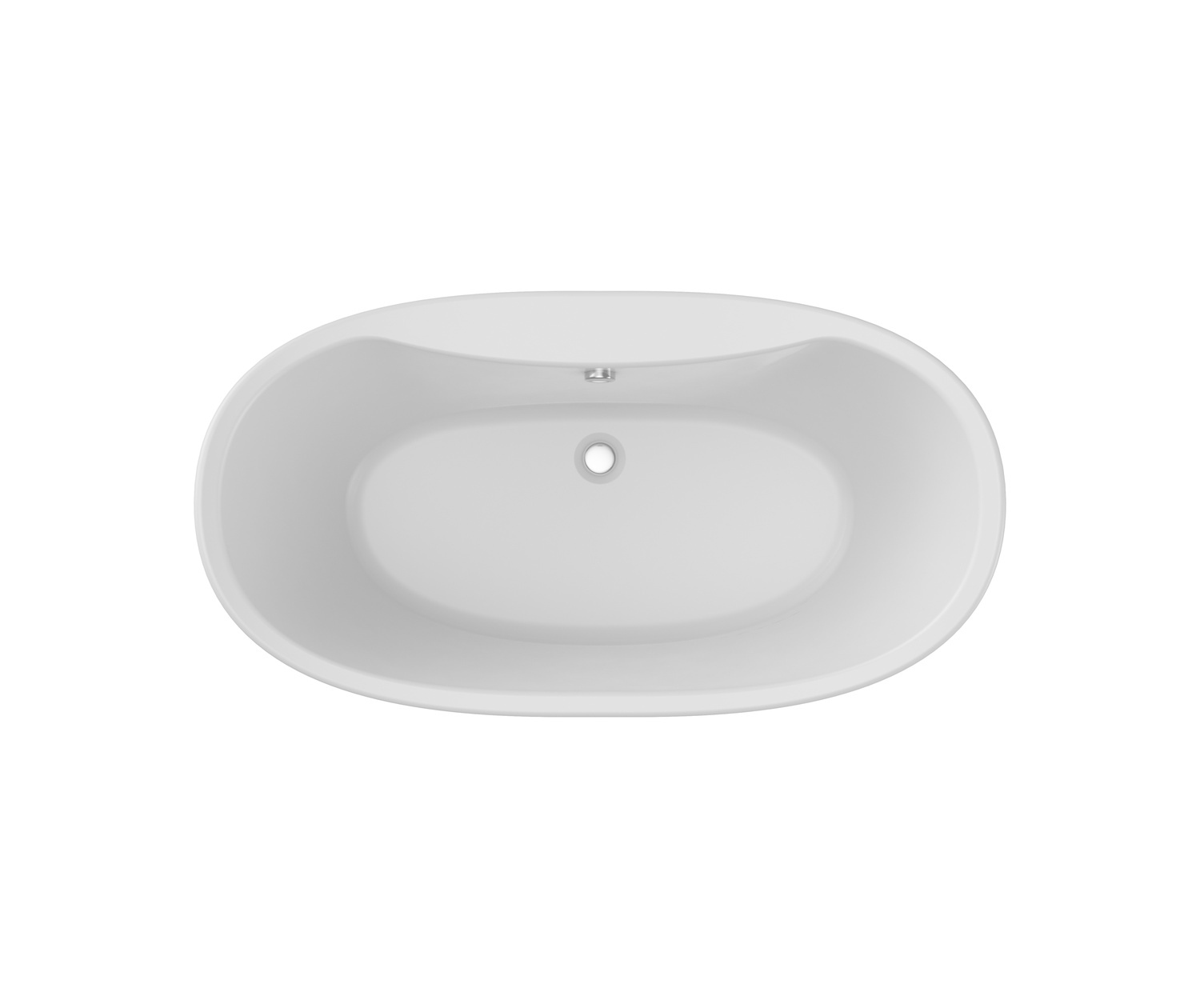 Delsia 6032 AcrylX Freestanding Center Drain Bathtub in White with 