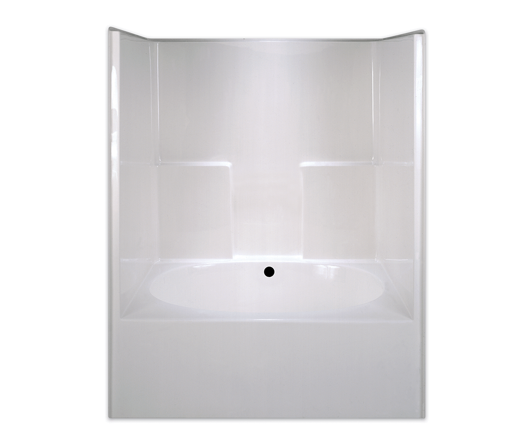 G 6042 TS HS C 60 x 42 AcrylX Alcove OnePiece Whirlpool Tub Shower with Center Drain in Mexican
