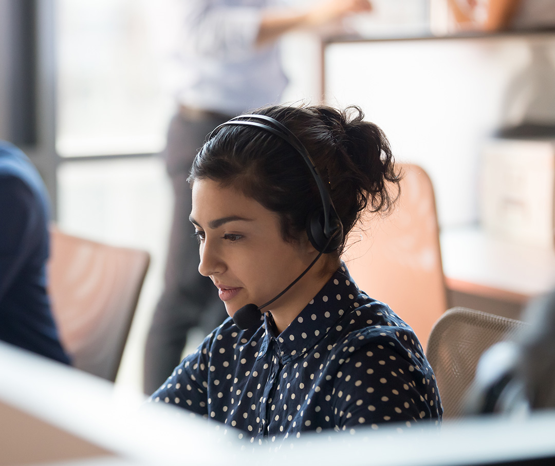 A lady in a Call Center