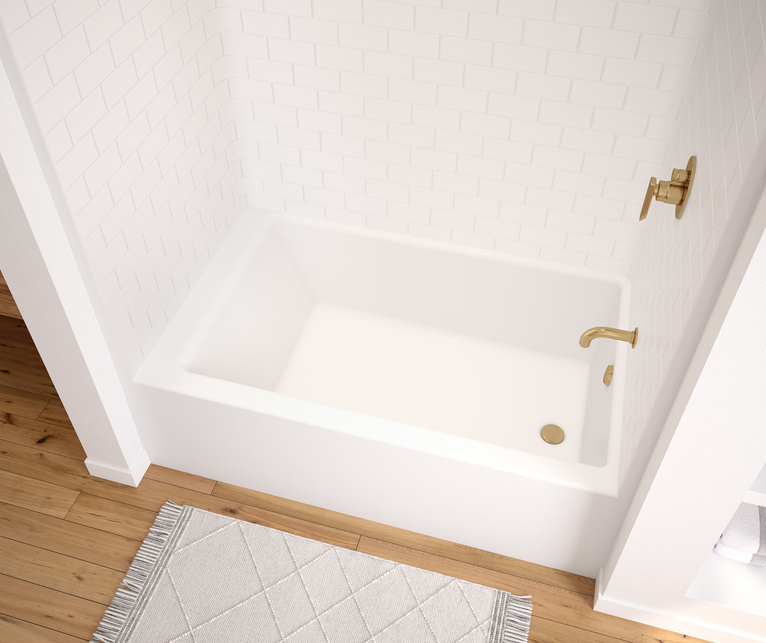 6036STT AcrylX Alcove Left-Hand Drain One-Piece Tub Shower in 