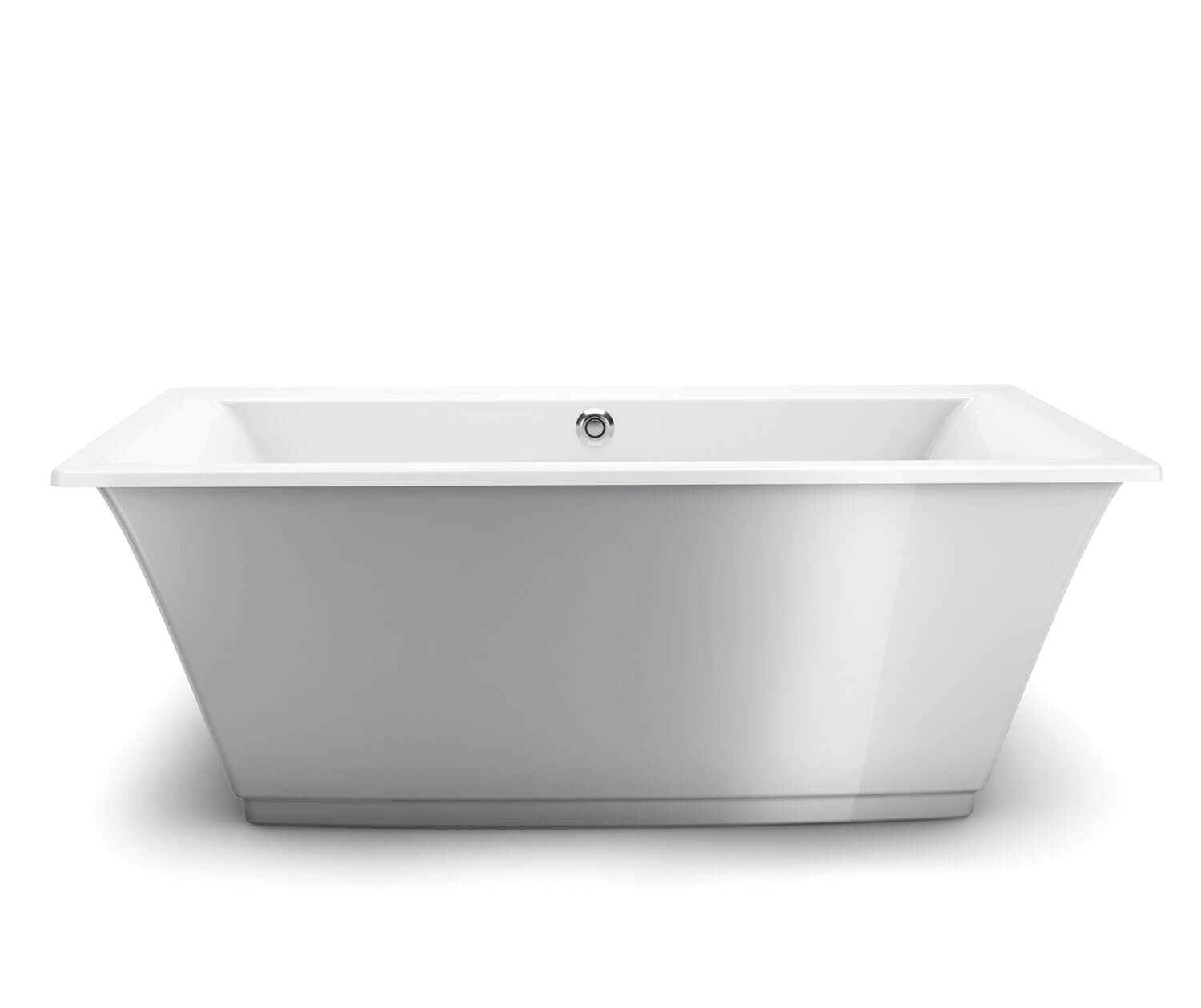 Optik 6636 F Acrylic Freestanding Center Drain Bathtub in White 