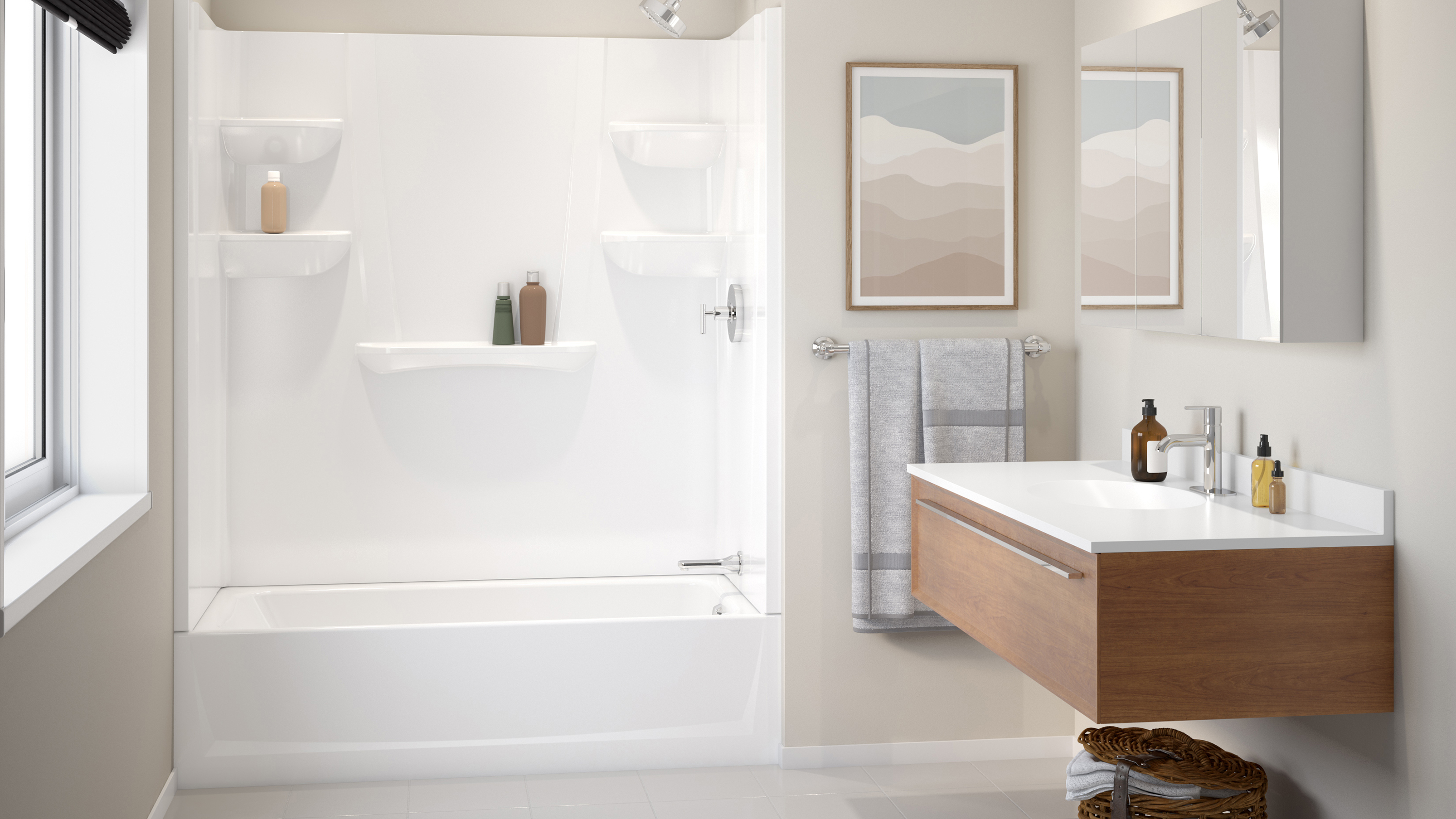 Swan's ultimate collection of tub shower combos.