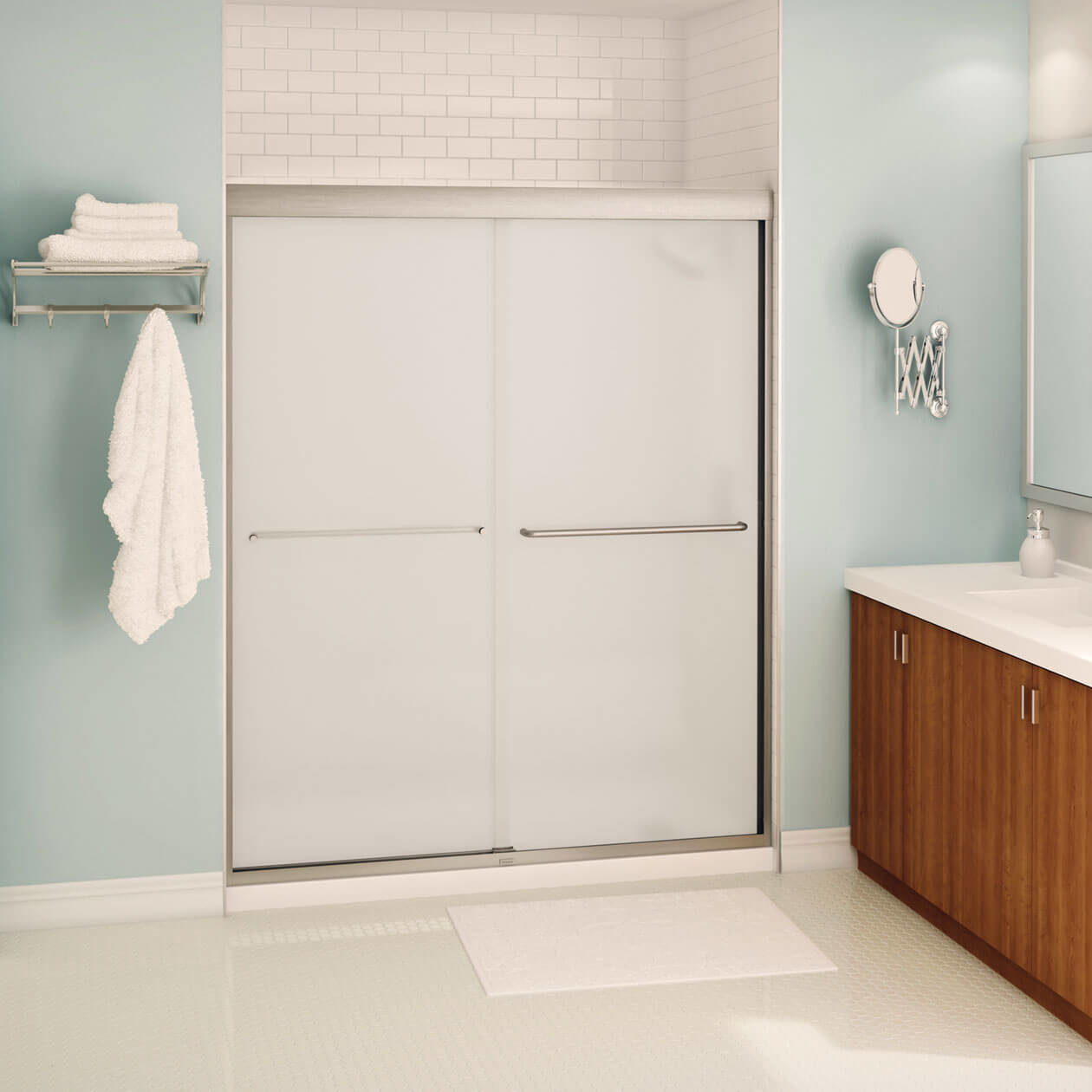 Aura 5559 x 71 in. 6 mm Sliding Shower Door for Alcove Installation