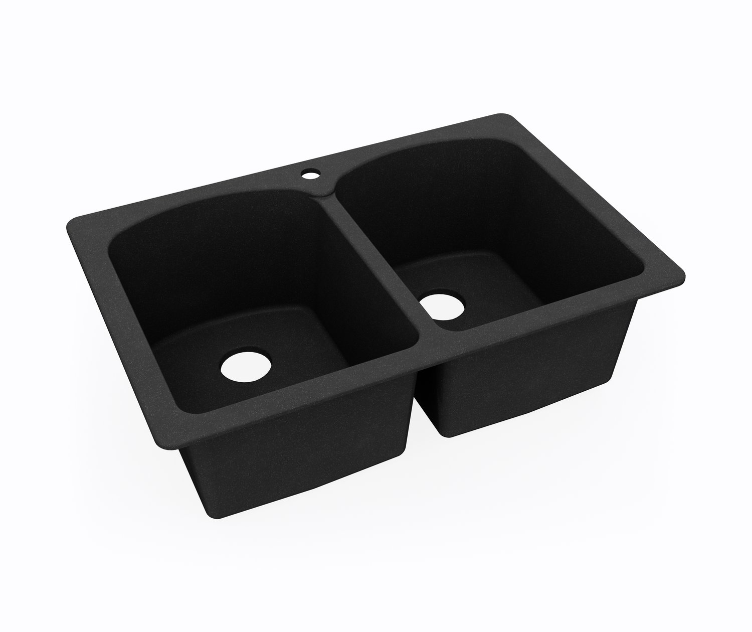 KSLB 3322 22 X 33 Swanstone Dual Mount Double Bowl Sink In Black   Swan Sw000156 015 