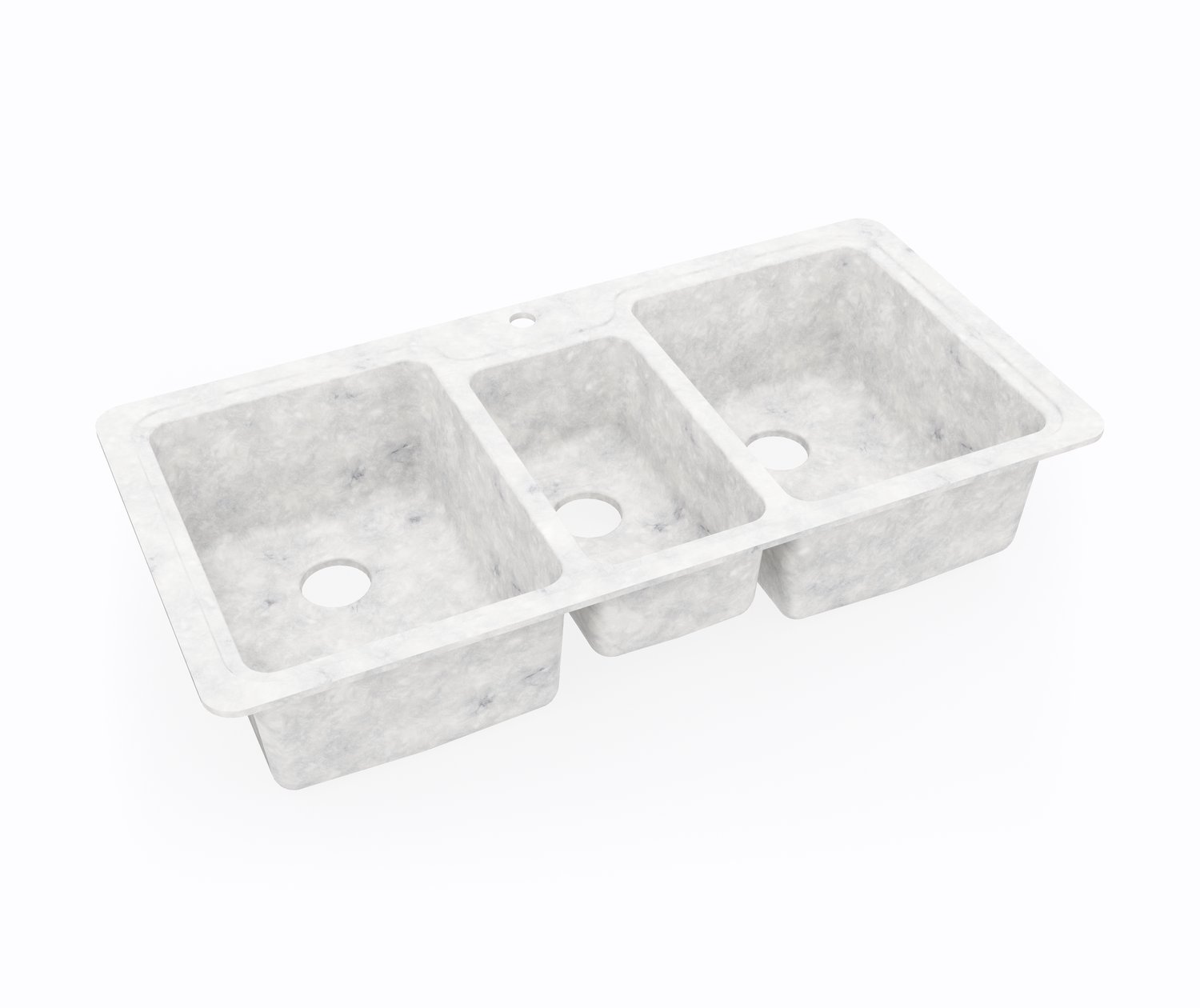 KSTB-4422 22 x 44 Swanstone® Dual Mount Triple Bowl Sink in Ice