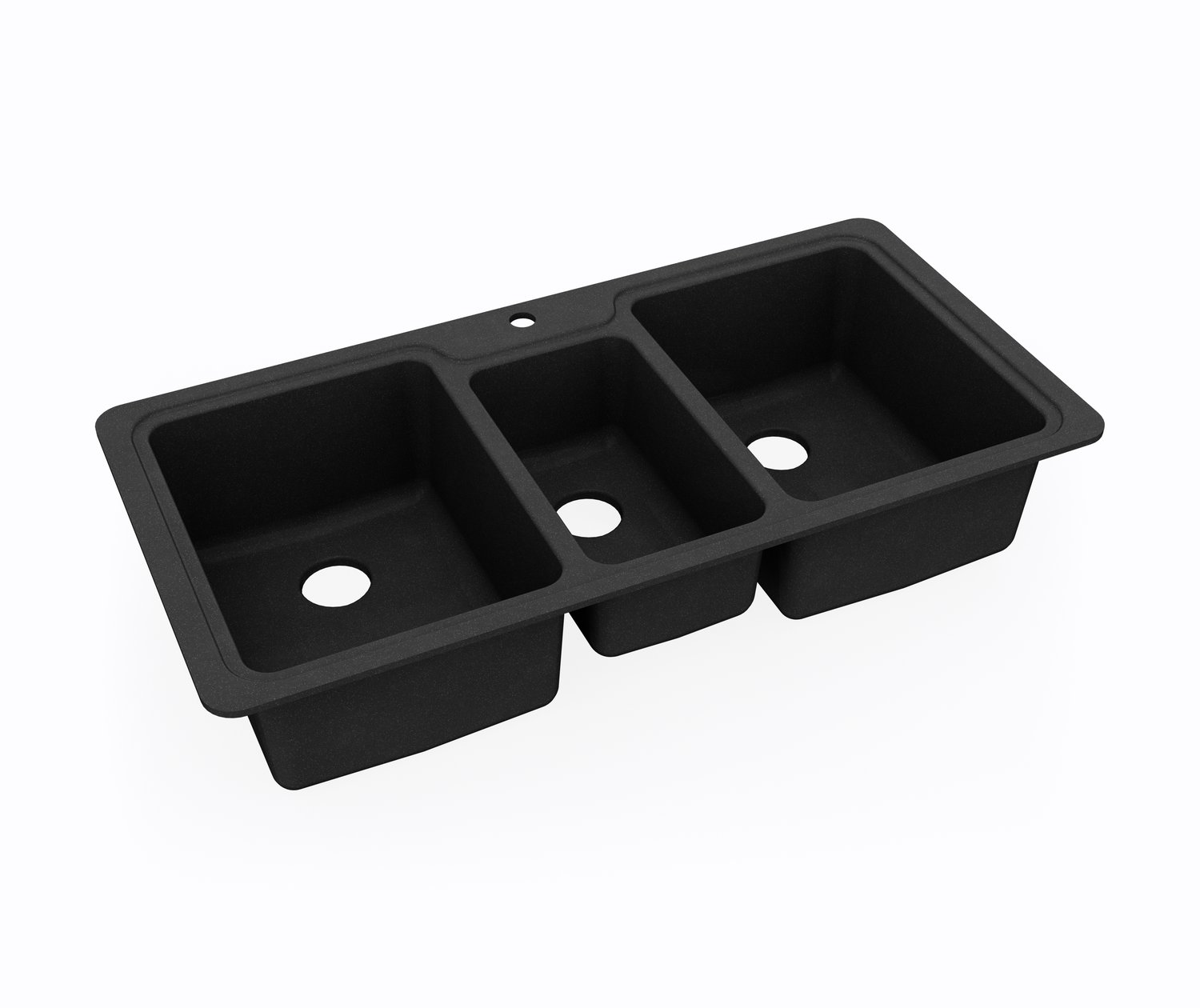 KSTB4422 22 x 44 Swanstone® Dual Mount Triple Bowl Sink in Black