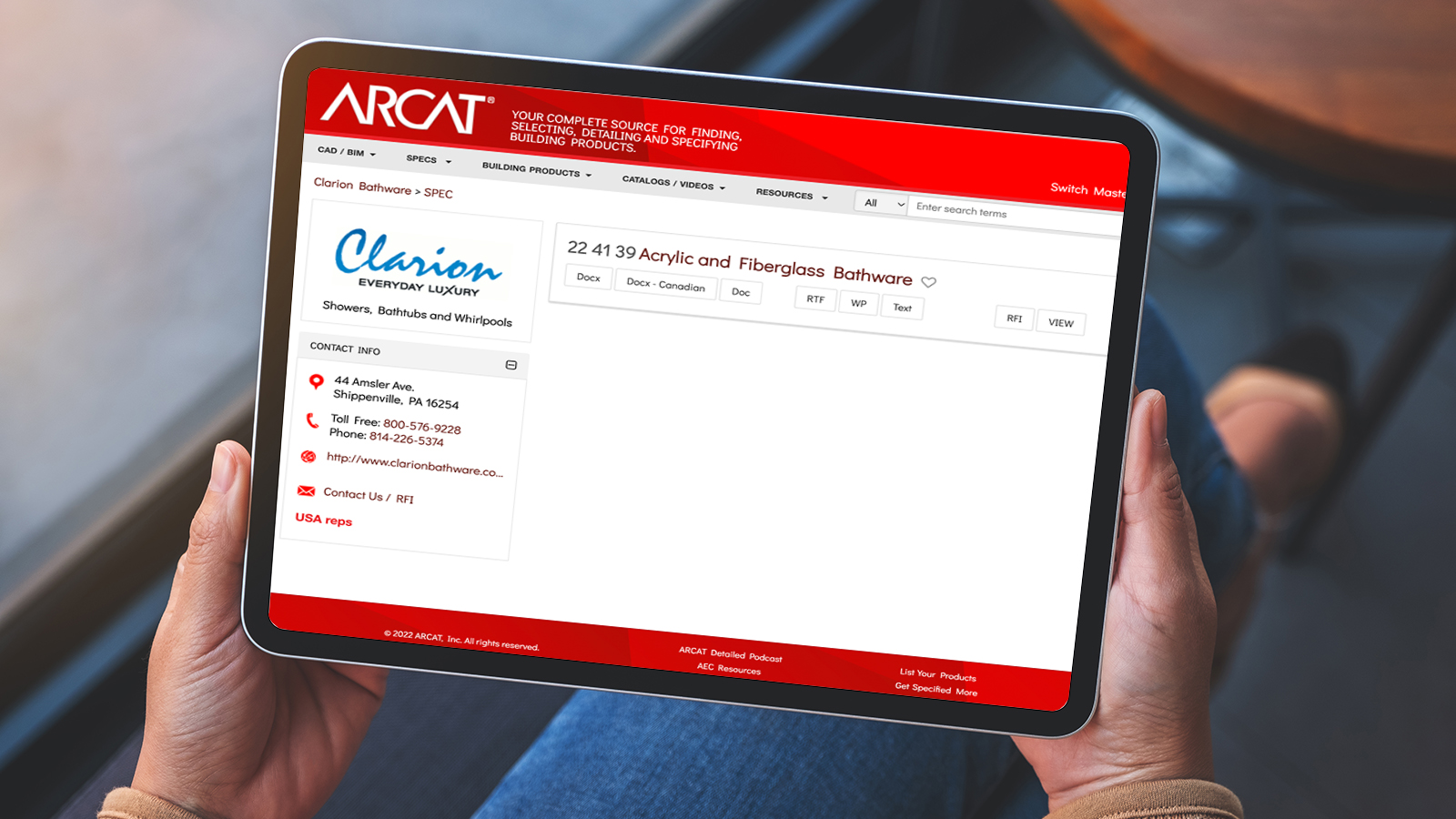 Image of a smart device displaying Clarion Arcat.