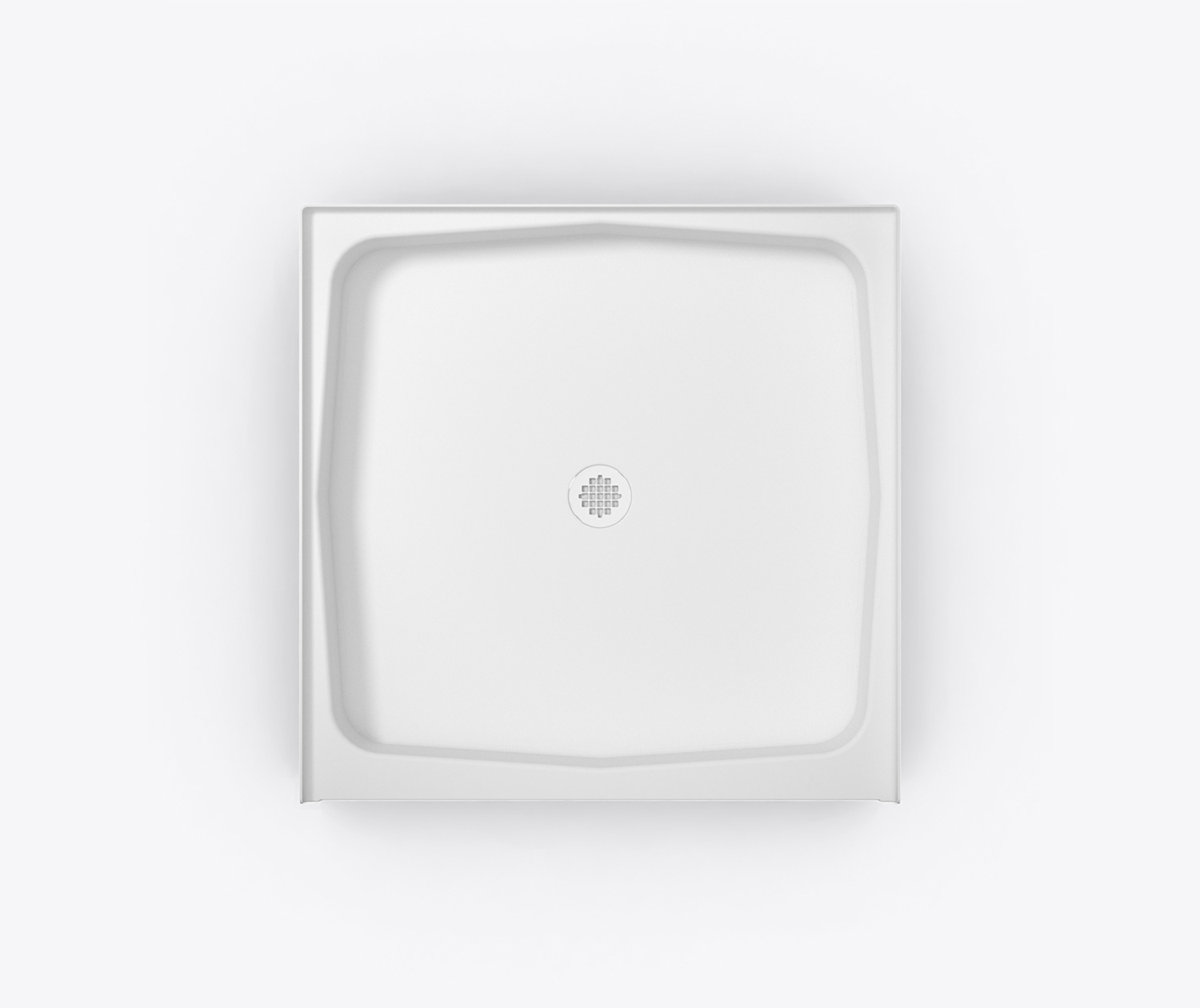 XAB 4242 SH Acrylic Alcove Shower Base with Center Drain in White Shower Base, ComfortDesigns en