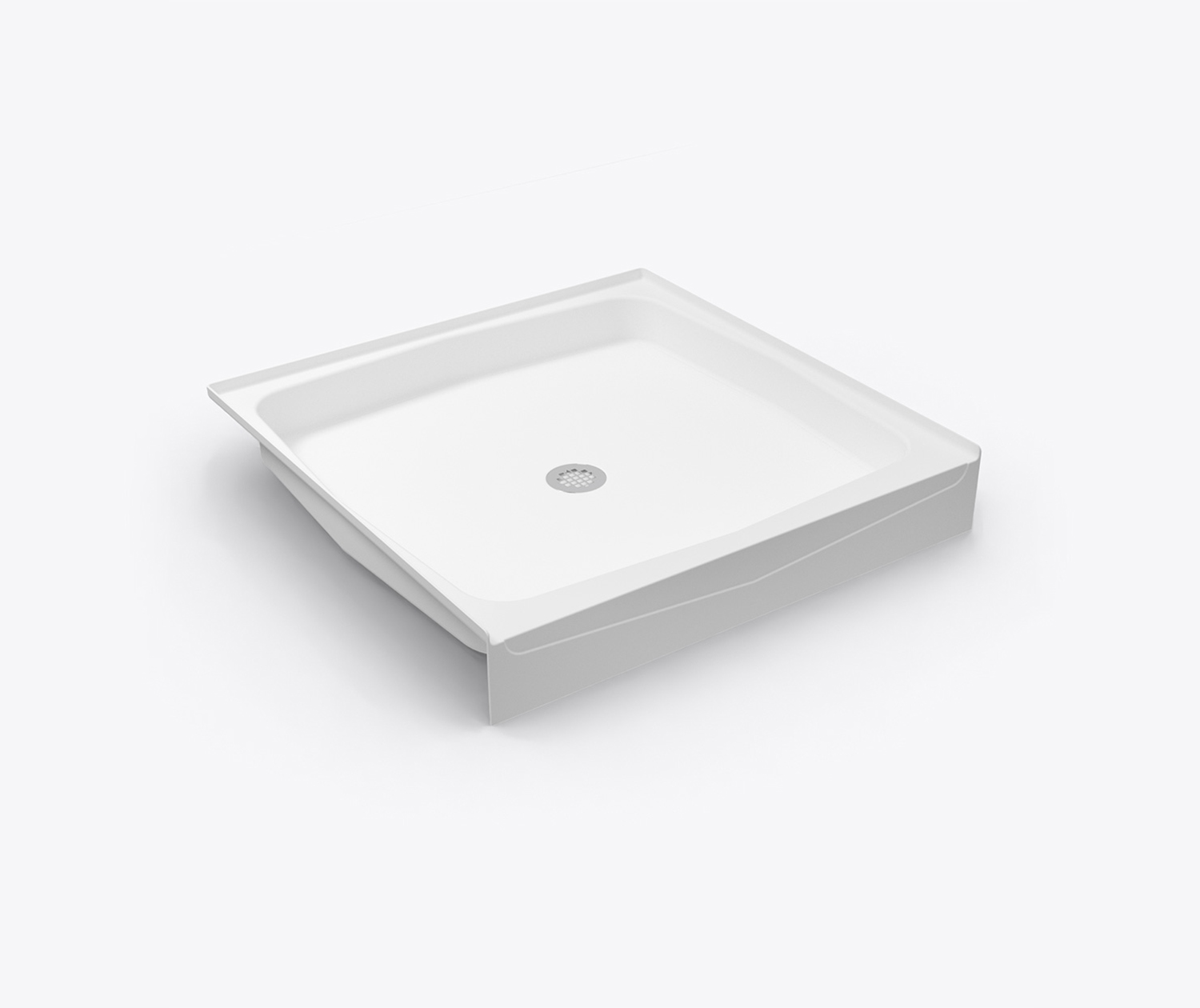 XAB 4242 SH Acrylic Alcove Shower Base with Center Drain in White Shower Base, ComfortDesigns en