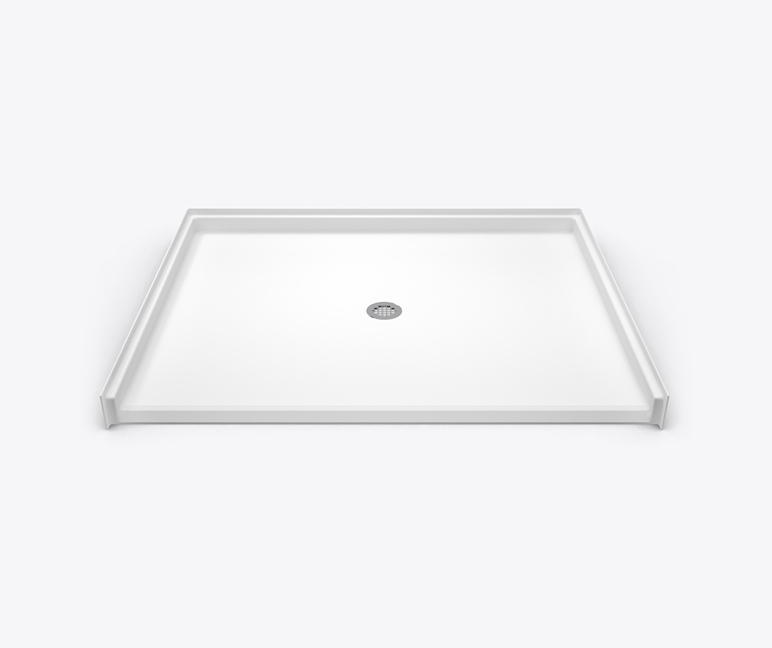 XSB 6048 BF COL C AcrylX Alcove Shower Base with Center Drain in White