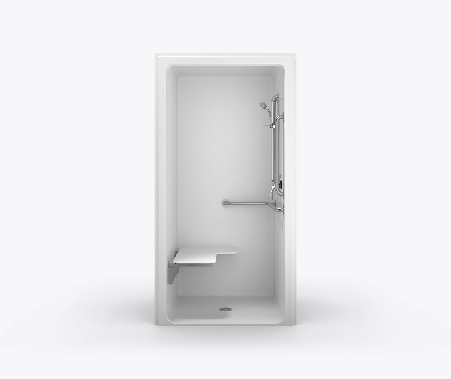 XSA 4136 BF Acrylic Alcove One-Piece Shower with Center XSA 4136 BF Acrylic Alcove One-Piece Shower with Center