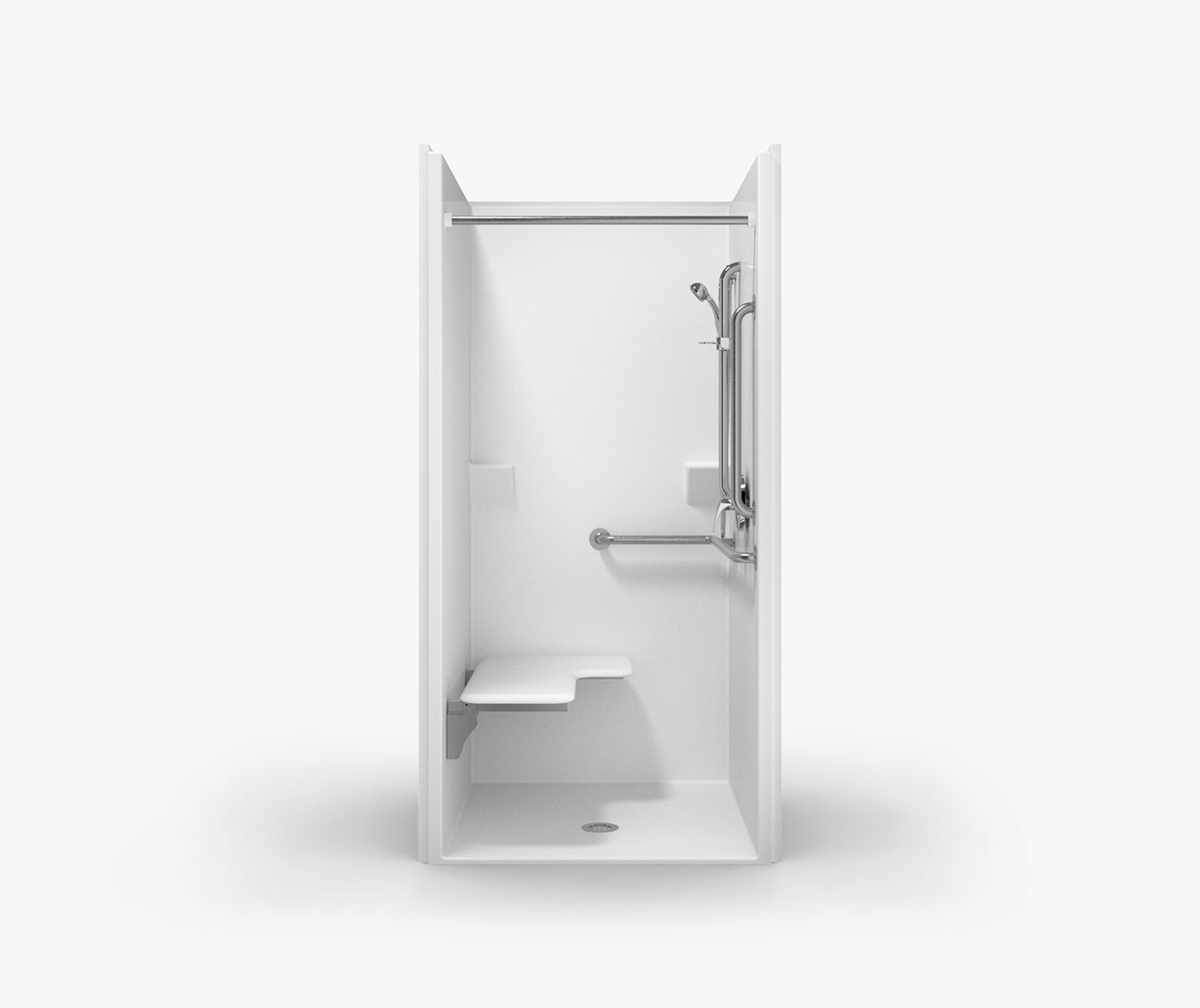 XSS 3682 BF RRF AcrylX Alcove One-Piece Shower with Center Drain 