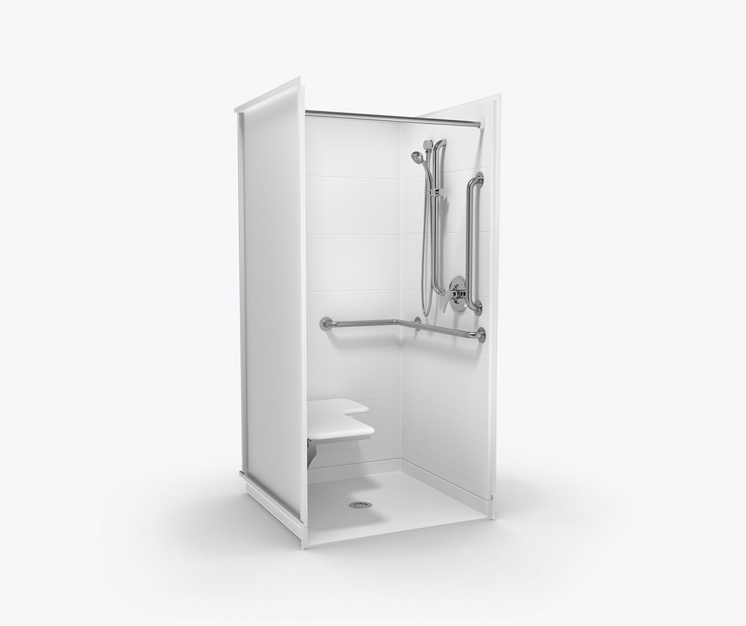 XST 3838 BF .5 4P AcrylX Alcove Four-Piece Shower with XST 3838 BF .5 4P AcrylX Alcove Four-Piece Shower with