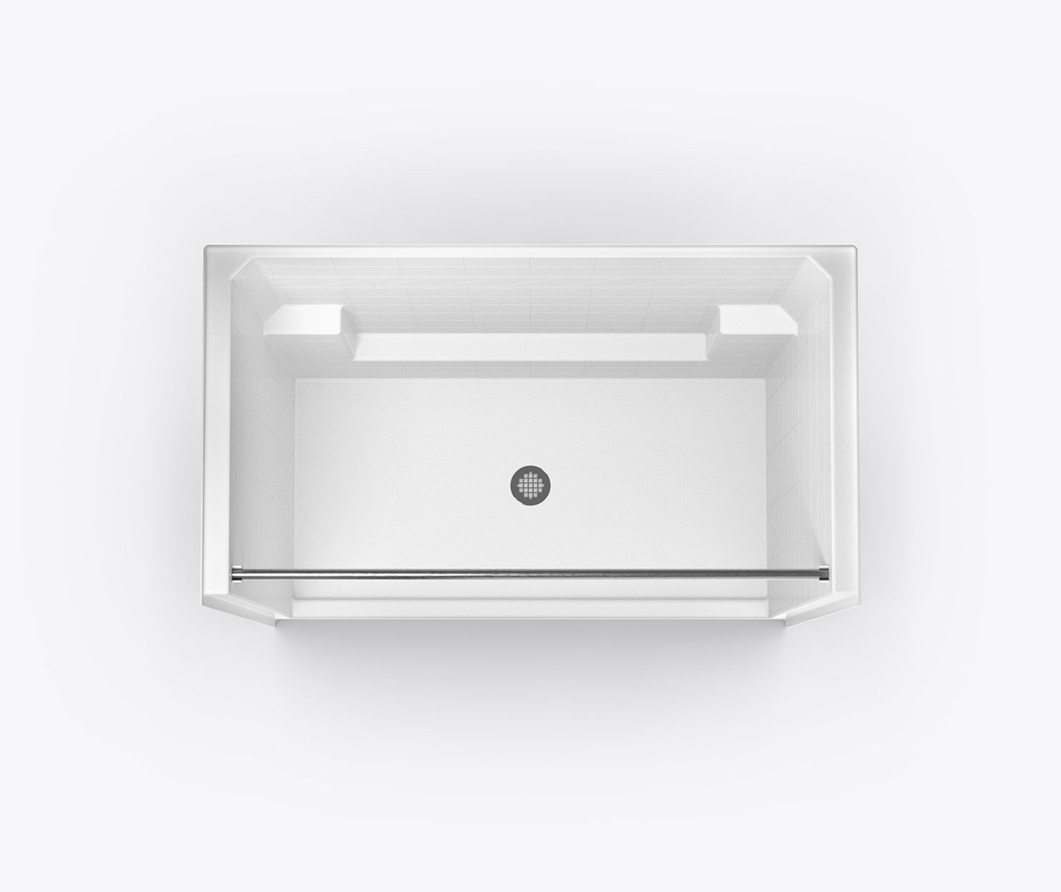 XST 6033 SH NS AcrylX Alcove One-Piece Shower with Center Drain in