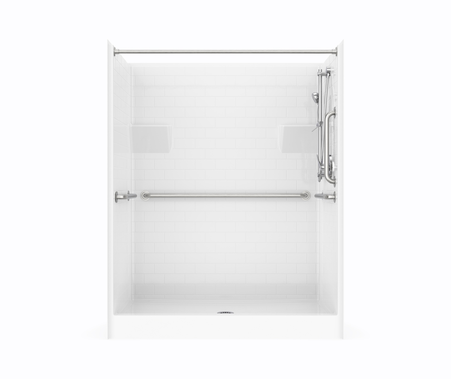MP8630STX 60 x 30 AcrylX One-Piece Alcove Center Drain Shower in 