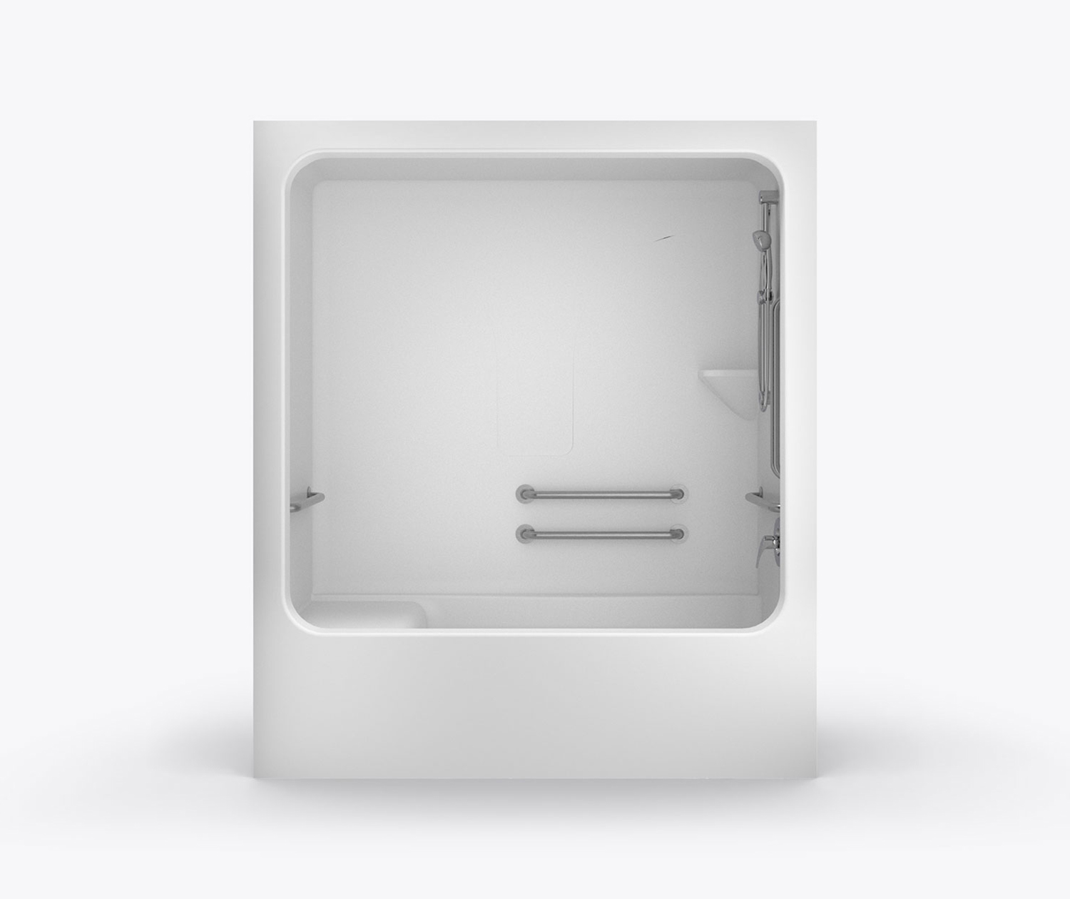 XSA 6032 TS MAS Acrylic Alcove OnePiece Tub Shower with Center Drain