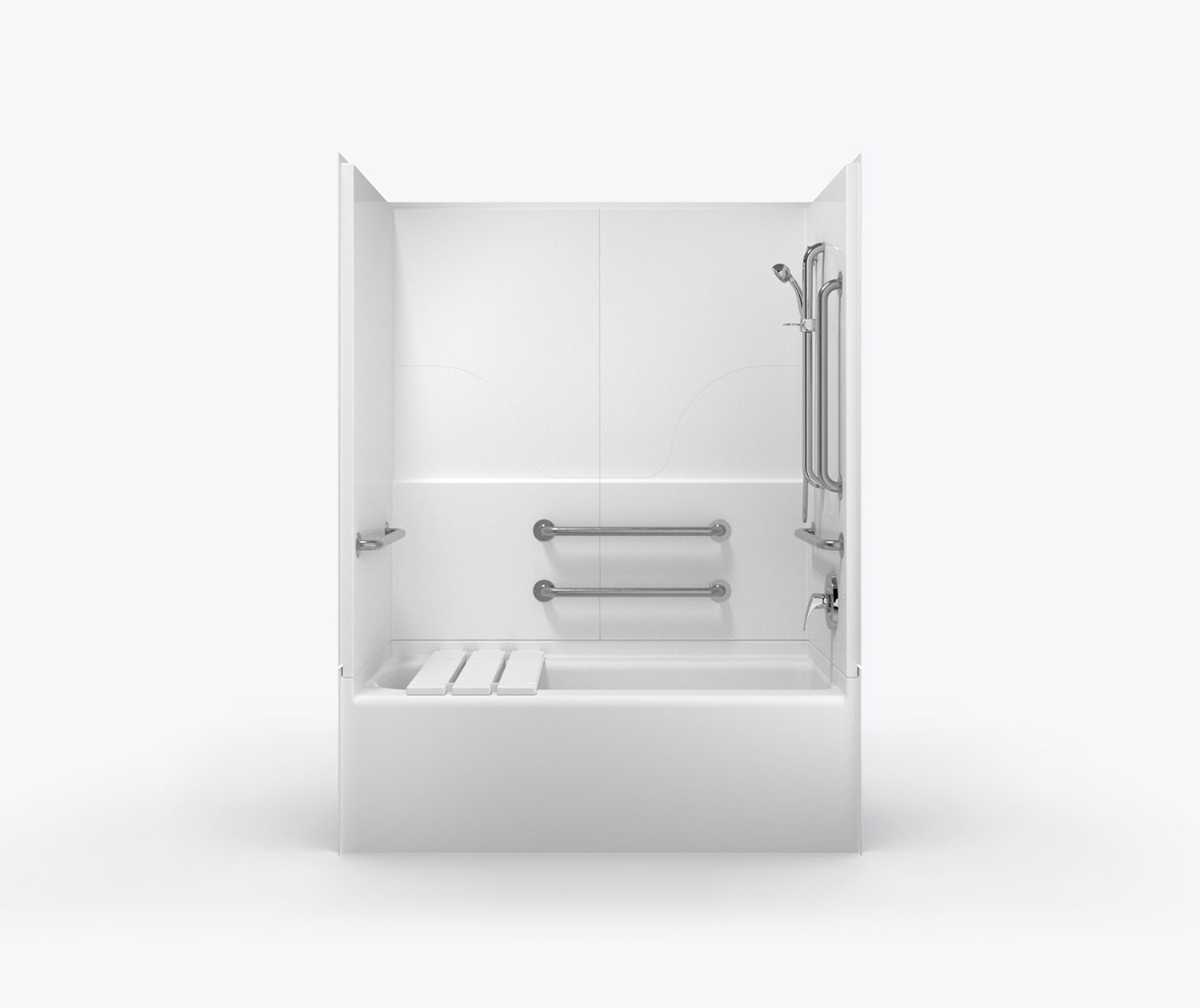 XSS 3260 TS FB 3P MAS AcrylX Alcove ThreePiece Tub Shower with Center