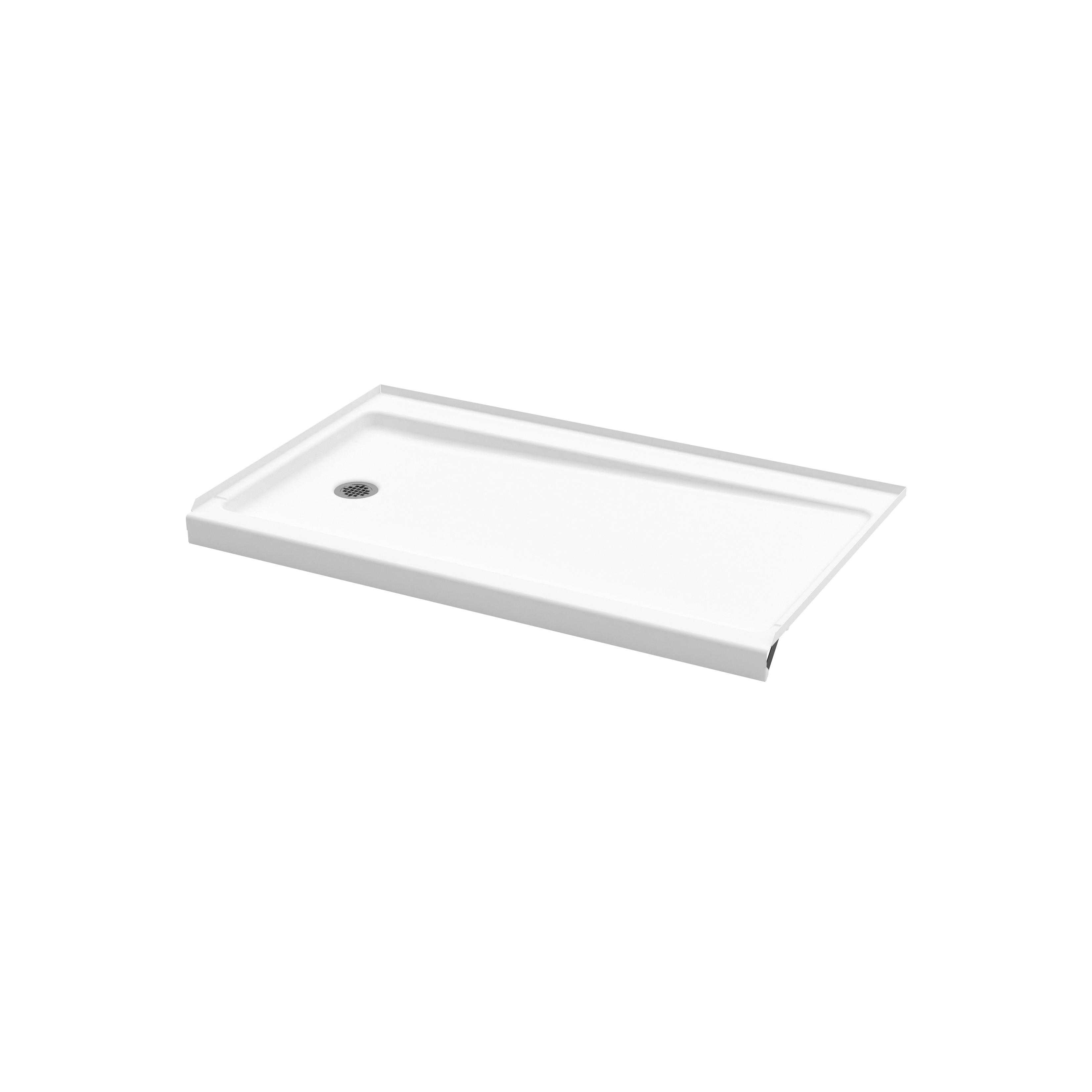 ShowerCast 60 x 36 x 3 Porcelain Enamel Alcove Shower Base - Round Drain