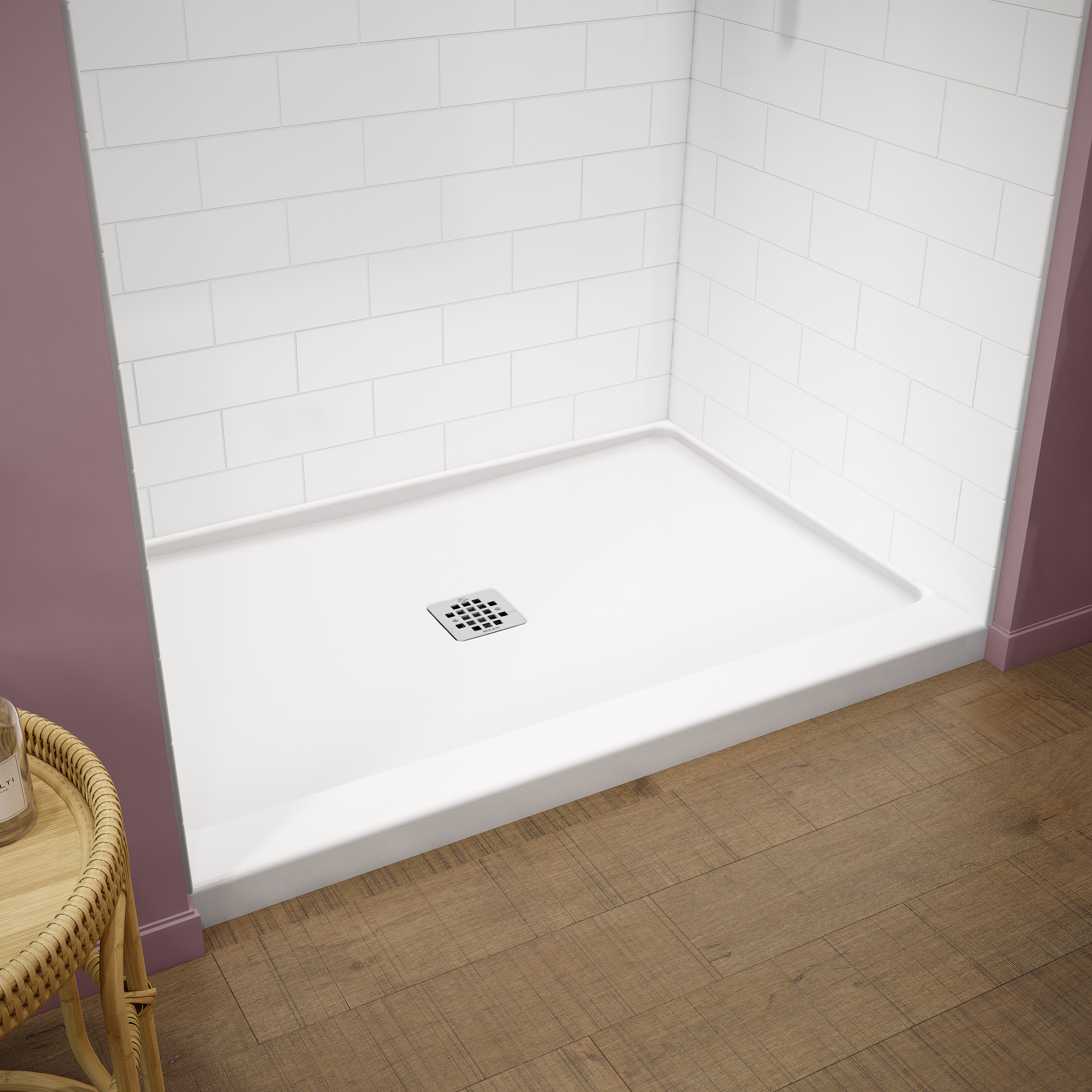 Americast 48 x 36 x 3  Alcove Shower Base with Round Drain