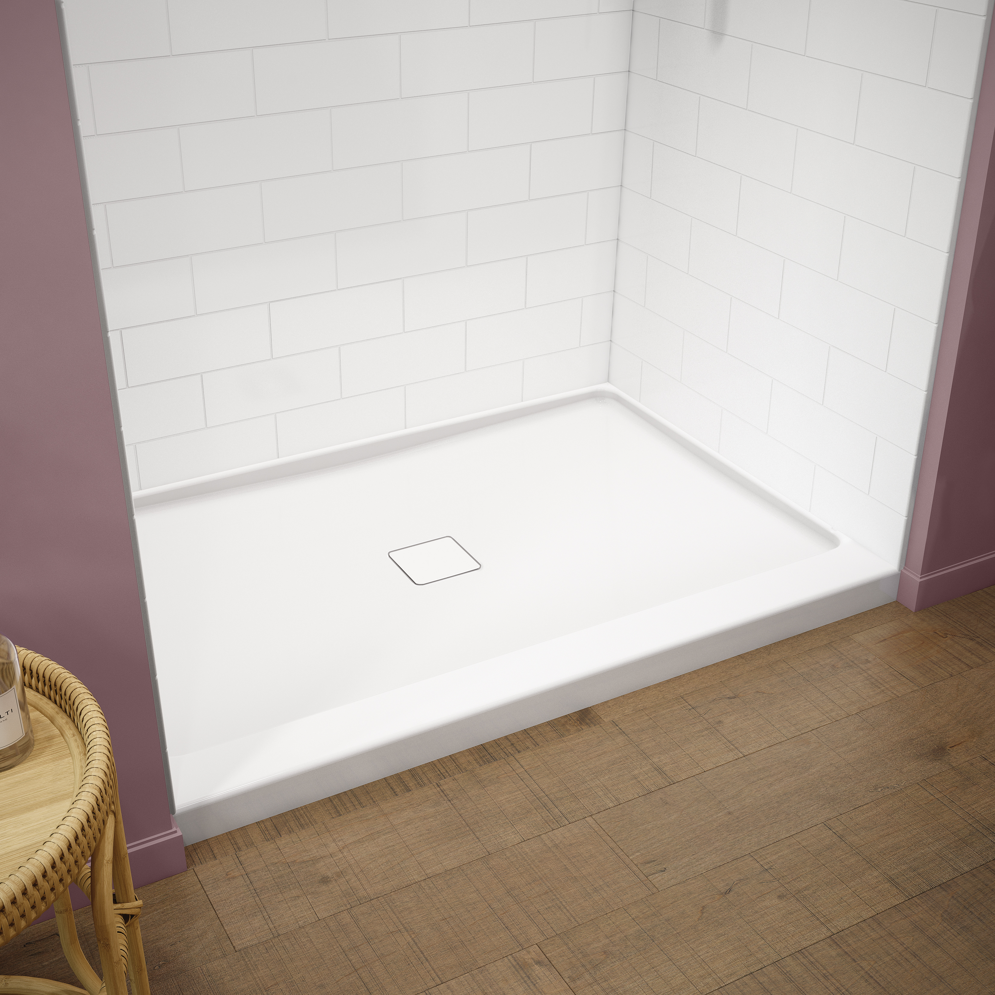 Americast 48 x 36 x 3  Alcove Shower Base with Round Drain