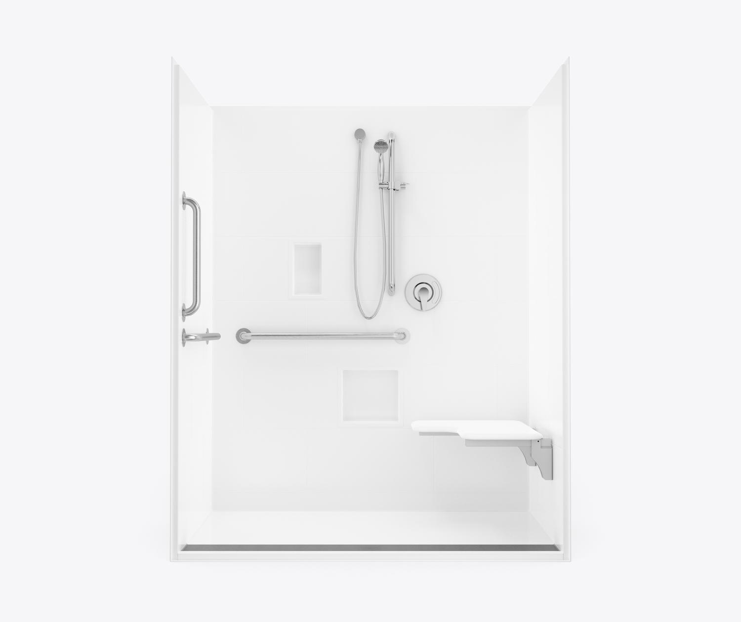 XST 6034 TR 1.125 AcrylX Alcove One-Piece Shower in Bone