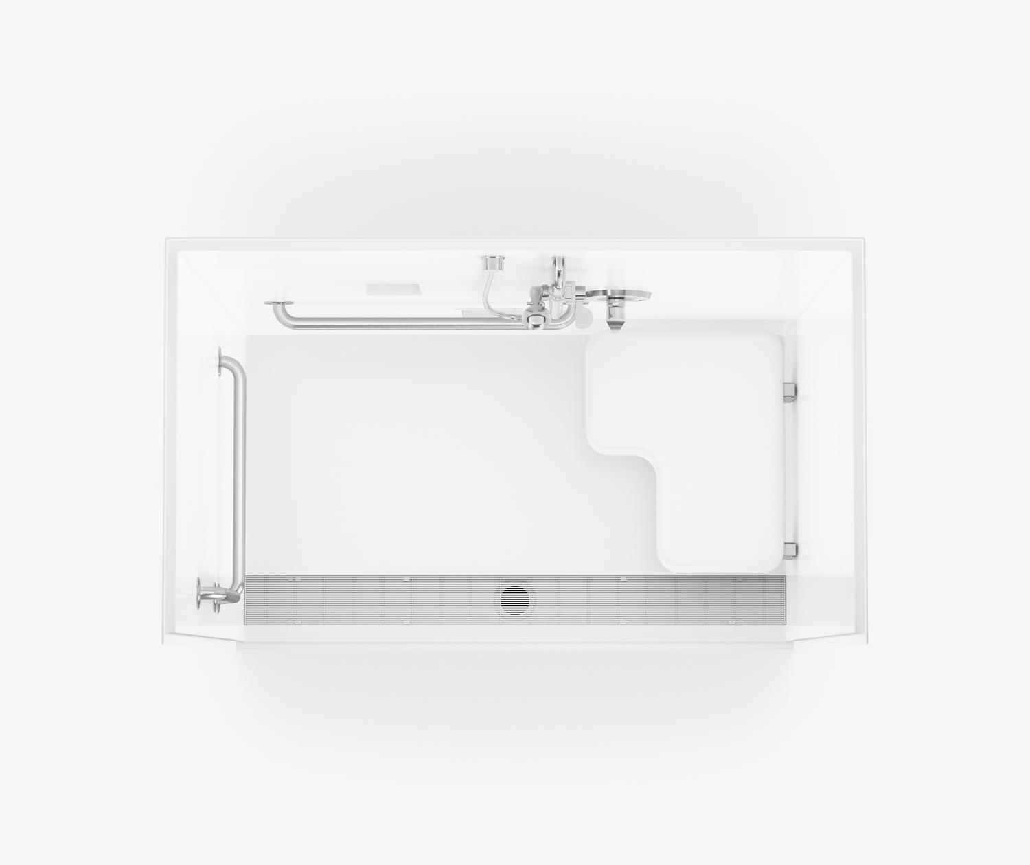 XST 6034 TR 1.125 AcrylX Alcove One-Piece Shower in Bone XST 6034 TR 1.125 AcrylX Alcove One-Piece Shower in Bone