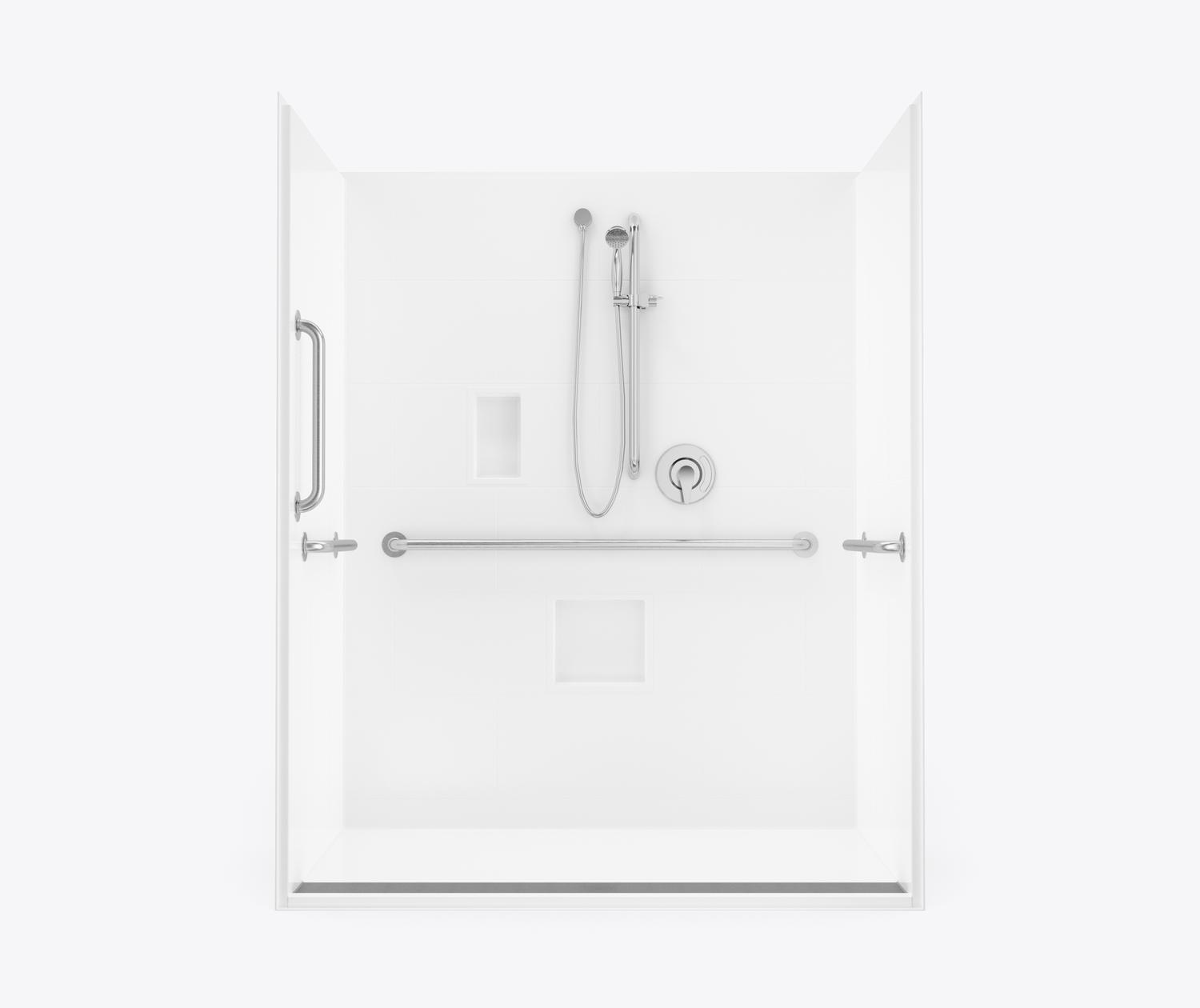 XST 6034 TR 1.125 AcrylX Alcove One-Piece Shower in Bone with 