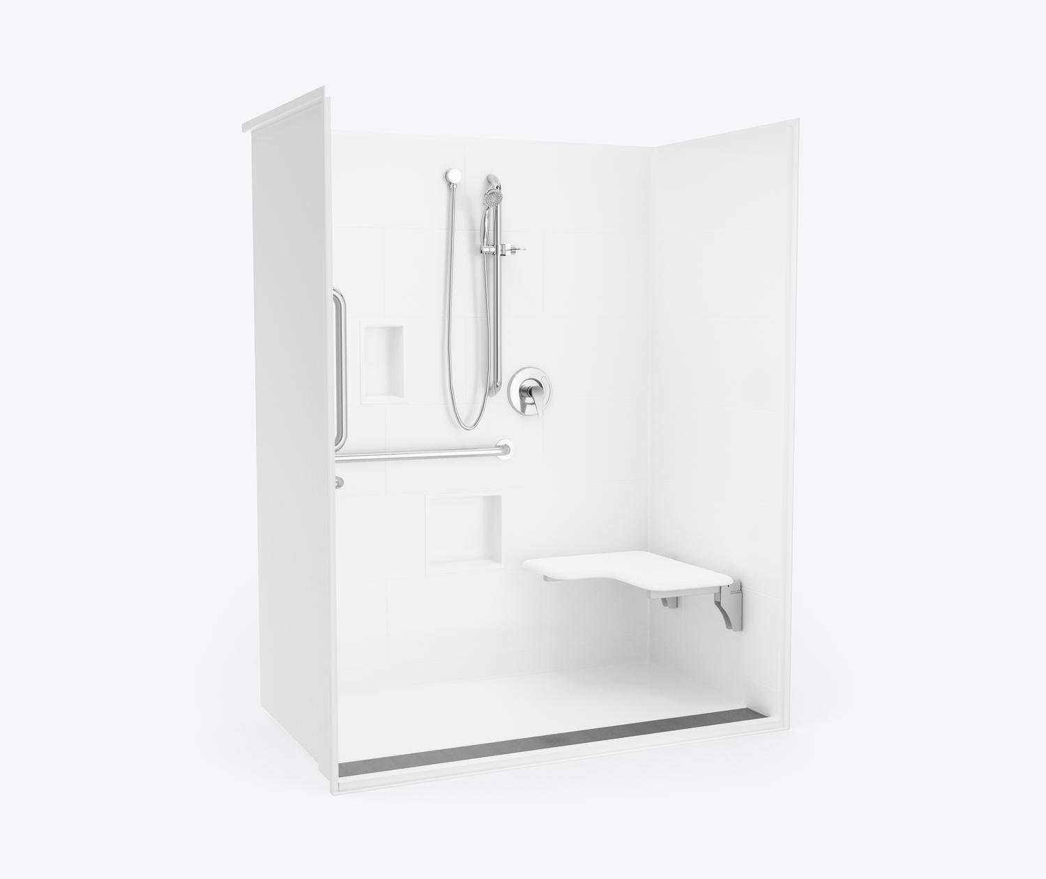 XST 6034 TR 1.125 AcrylX Alcove One-Piece Shower in Bone with 