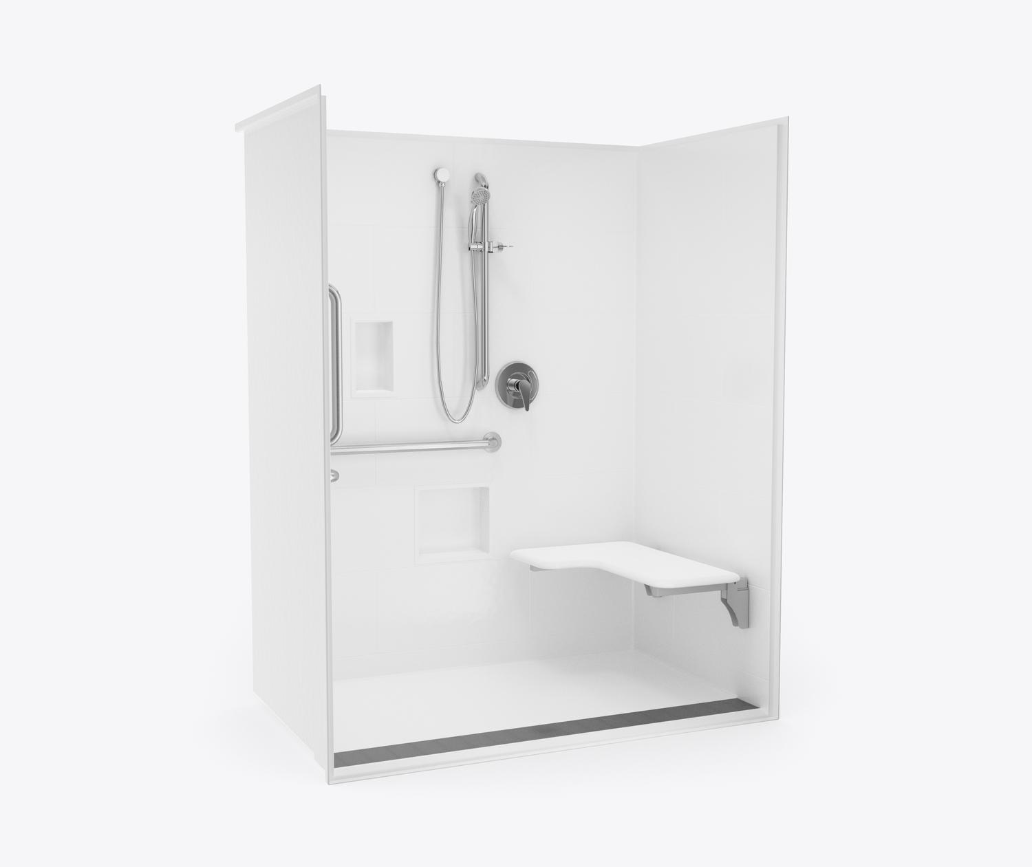 XST 6036 TR COL 1.0 AcrylX Alcove One-Piece Shower in White