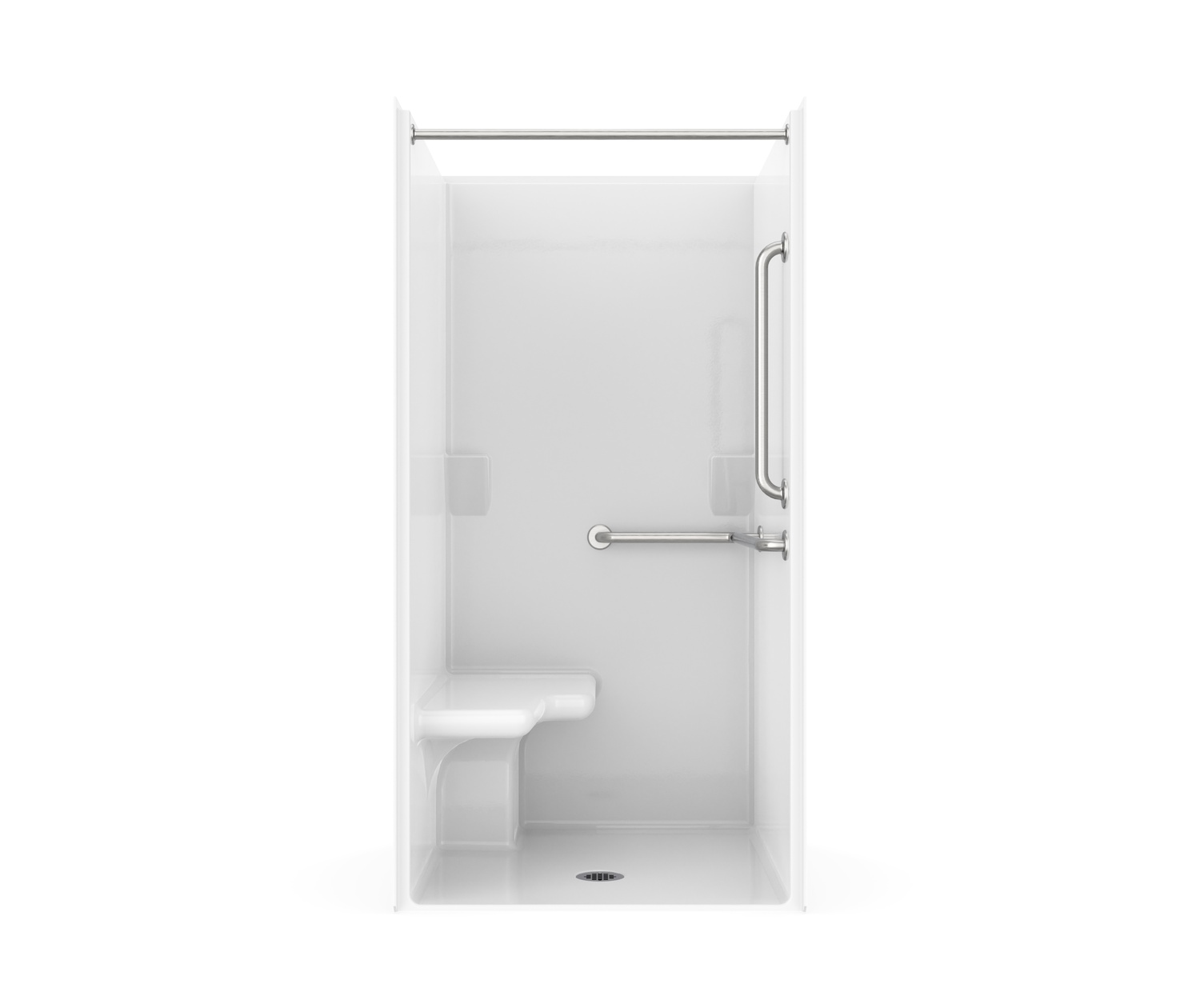 XSS 3600 BF MS AcrylX Alcove OnePiece Shower with Left Hand Drain in
