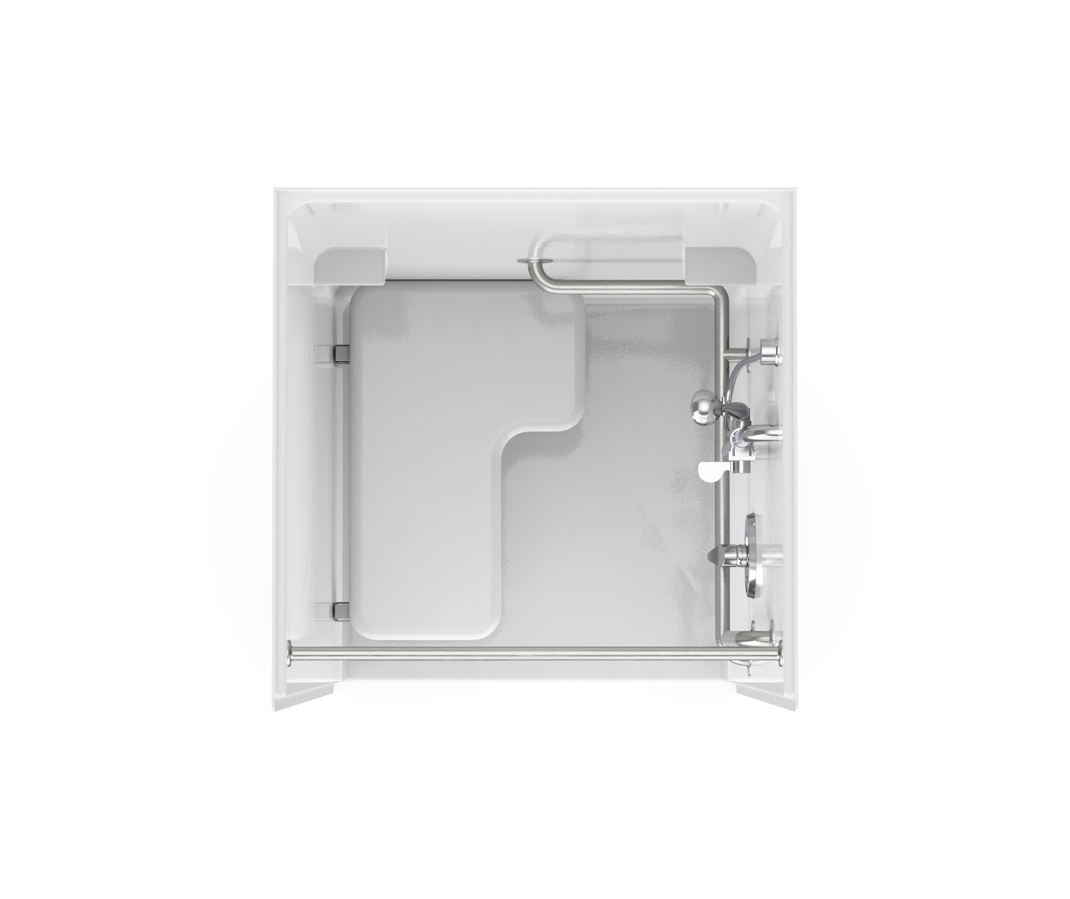 SSS 3838 BF.75 Solid Surface Alcove One-Piece Shower with Back