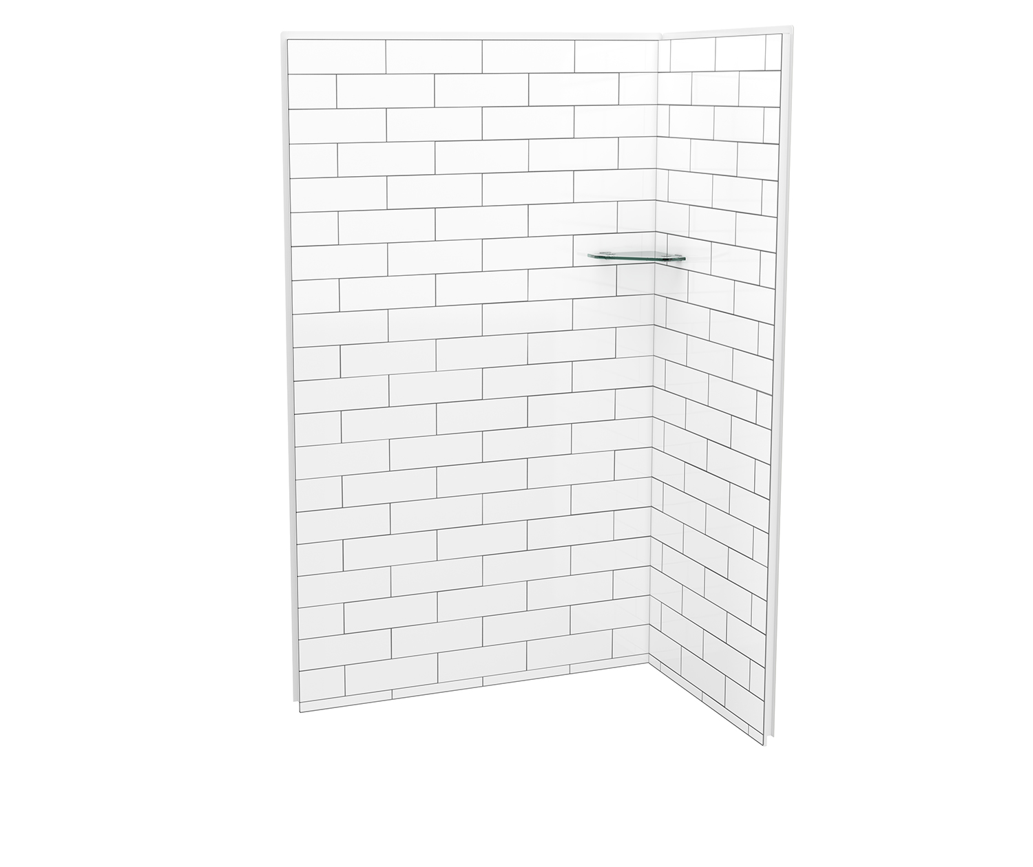 Utile 4836 Composite Direct-to-Stud Two-Piece Corner Shower Wall