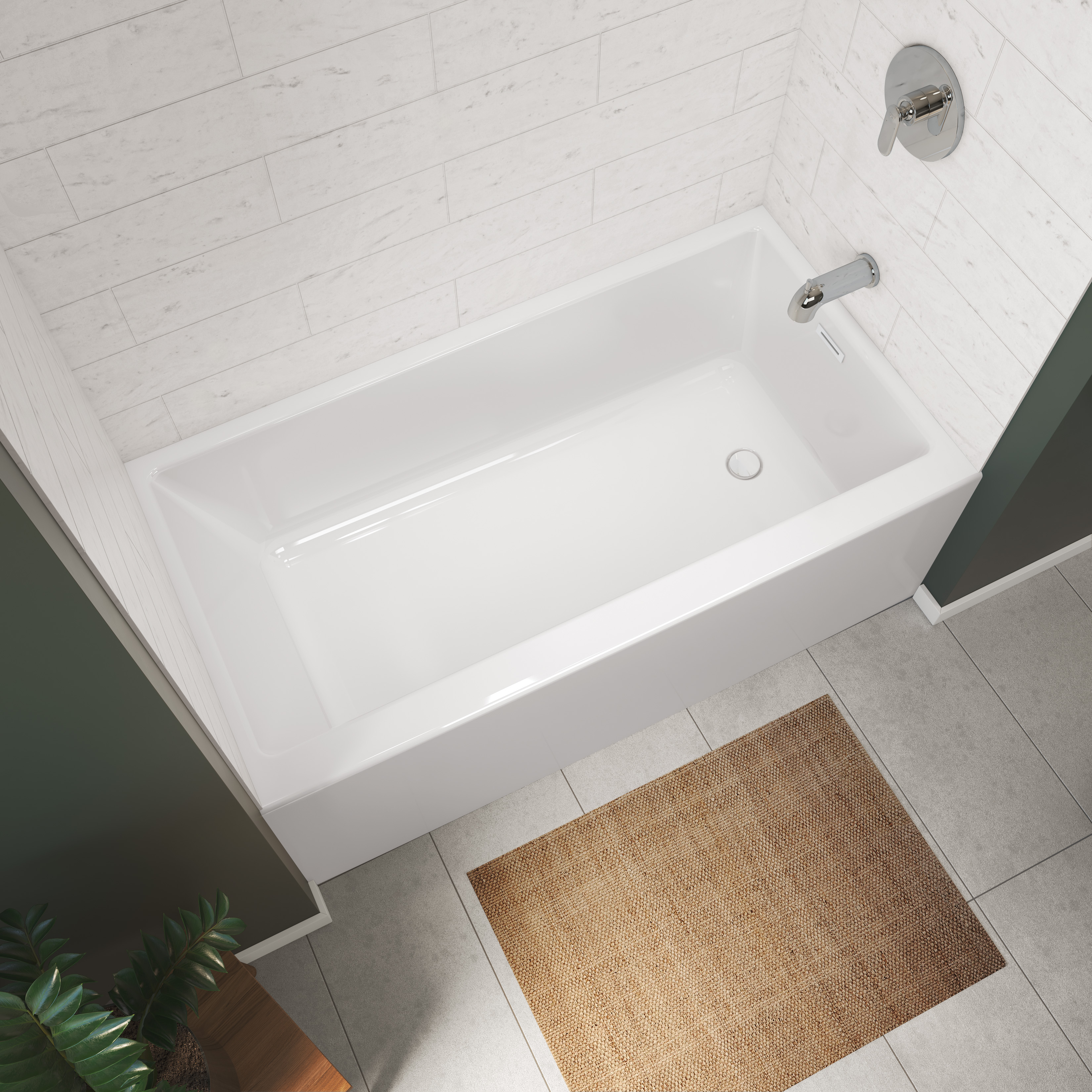 RUBIX-6030-WHITE-LINEAR-DECO-WHITE-DRAIN