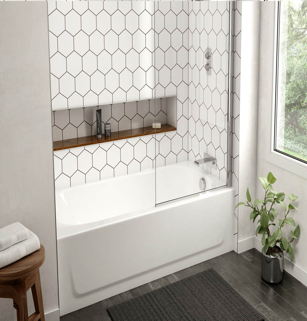 Americast by Bootz 46.5 x 27 Porcelain Enamel Alcove Bathtub