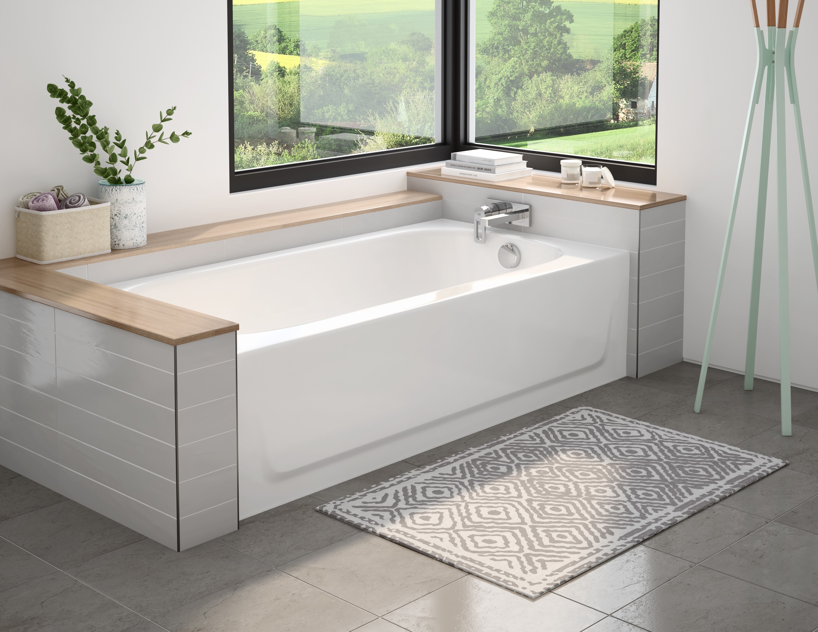 MauiCast 6030 Porcelain Enamel Alcove Bathtub