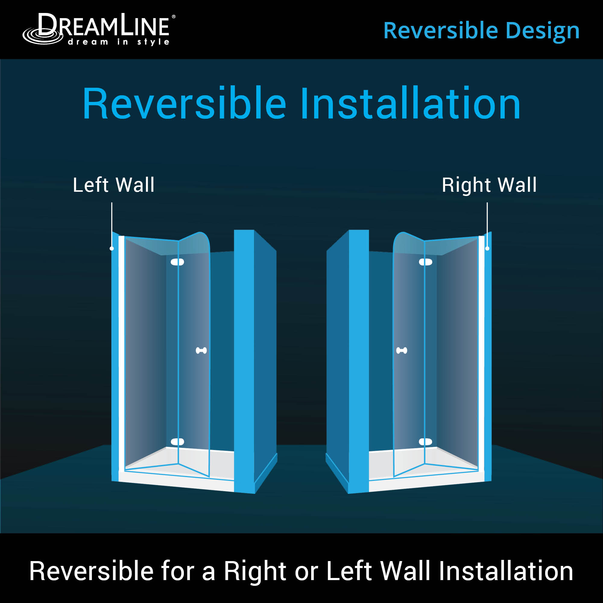 DreamLine Aqua Fold 36 inch D x 36 inch W x 76 3/4 inch H