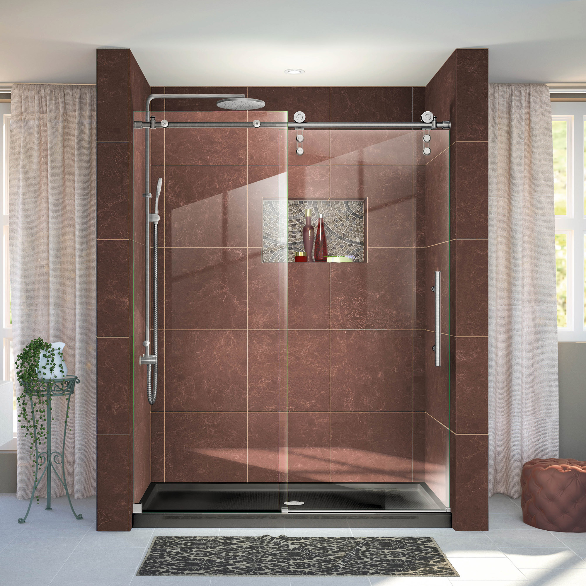 @aill0117ページ DreamLine Enigma-Z 56 - 60 inch W x 76 inch H Frameless Sliding