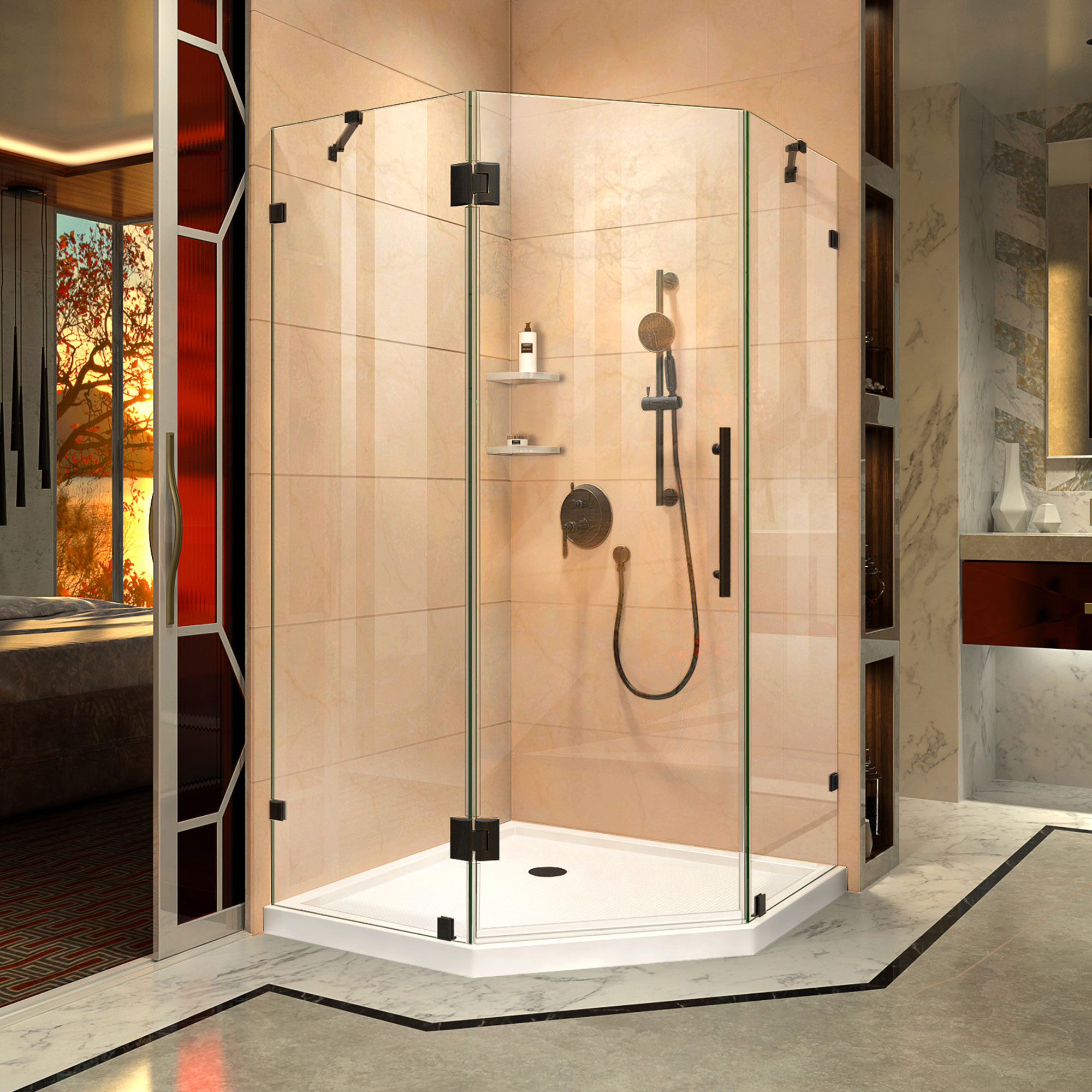 DreamLine Prism Lux 38 inch x 38 inch x 72 inch Frameless Neo