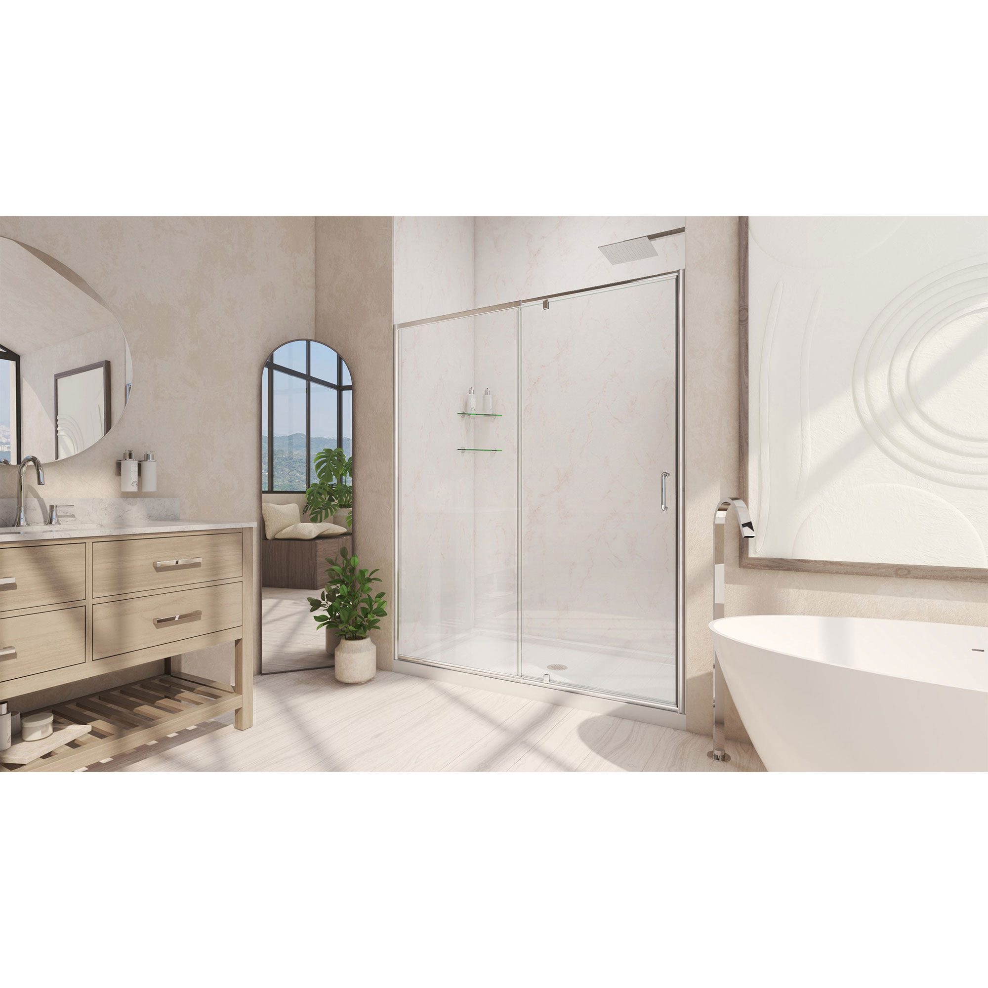 DreamLine Flex 32 inch D x 42 inch W x 74 3/4 inch H Semi