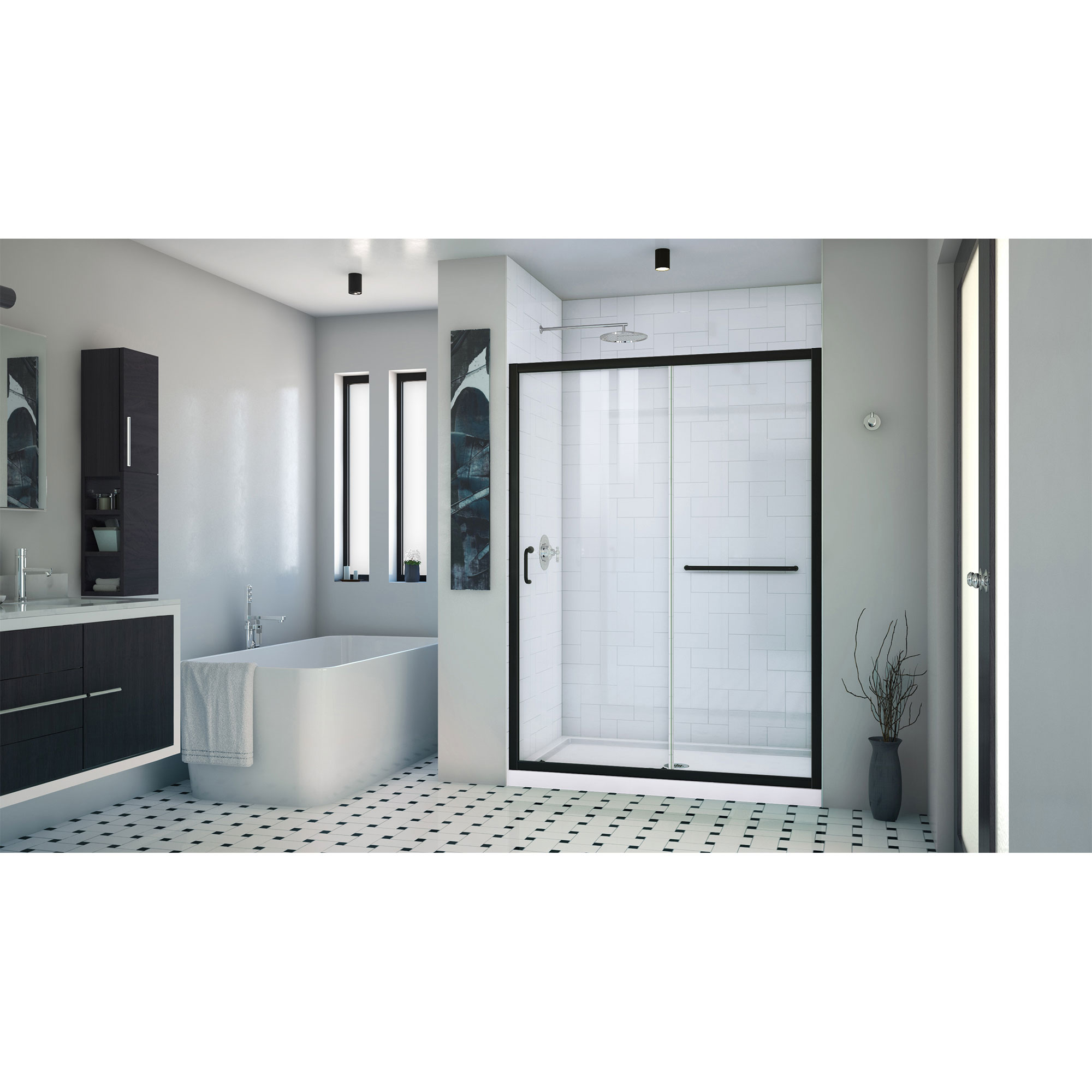 DreamLine Infinity-Z 32 inch D x 54 inch W x 74 3/4 inch H Semi