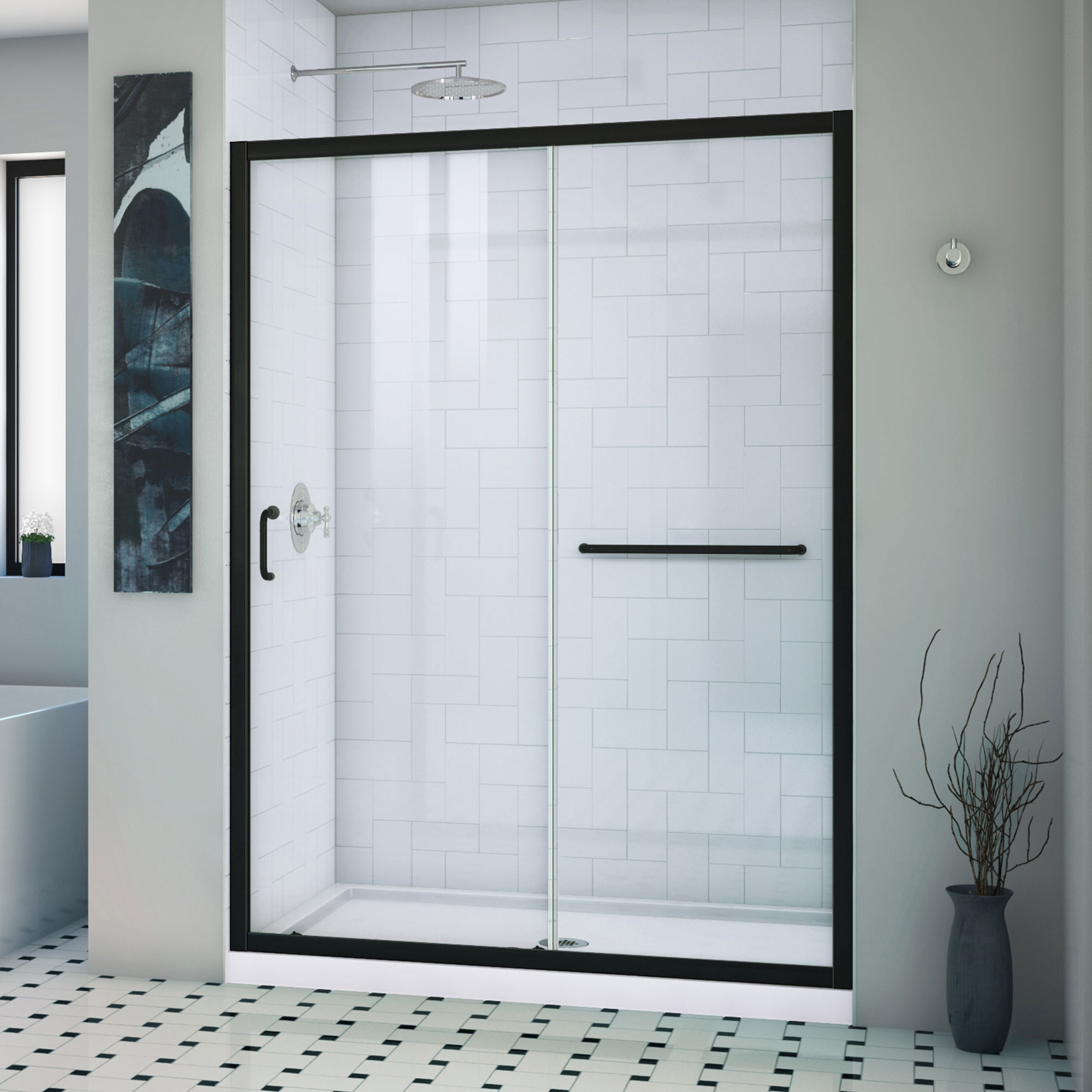 DreamLine Infinity-Z 32 inch D x 54 inch W x 74 3/4 inch H Semi