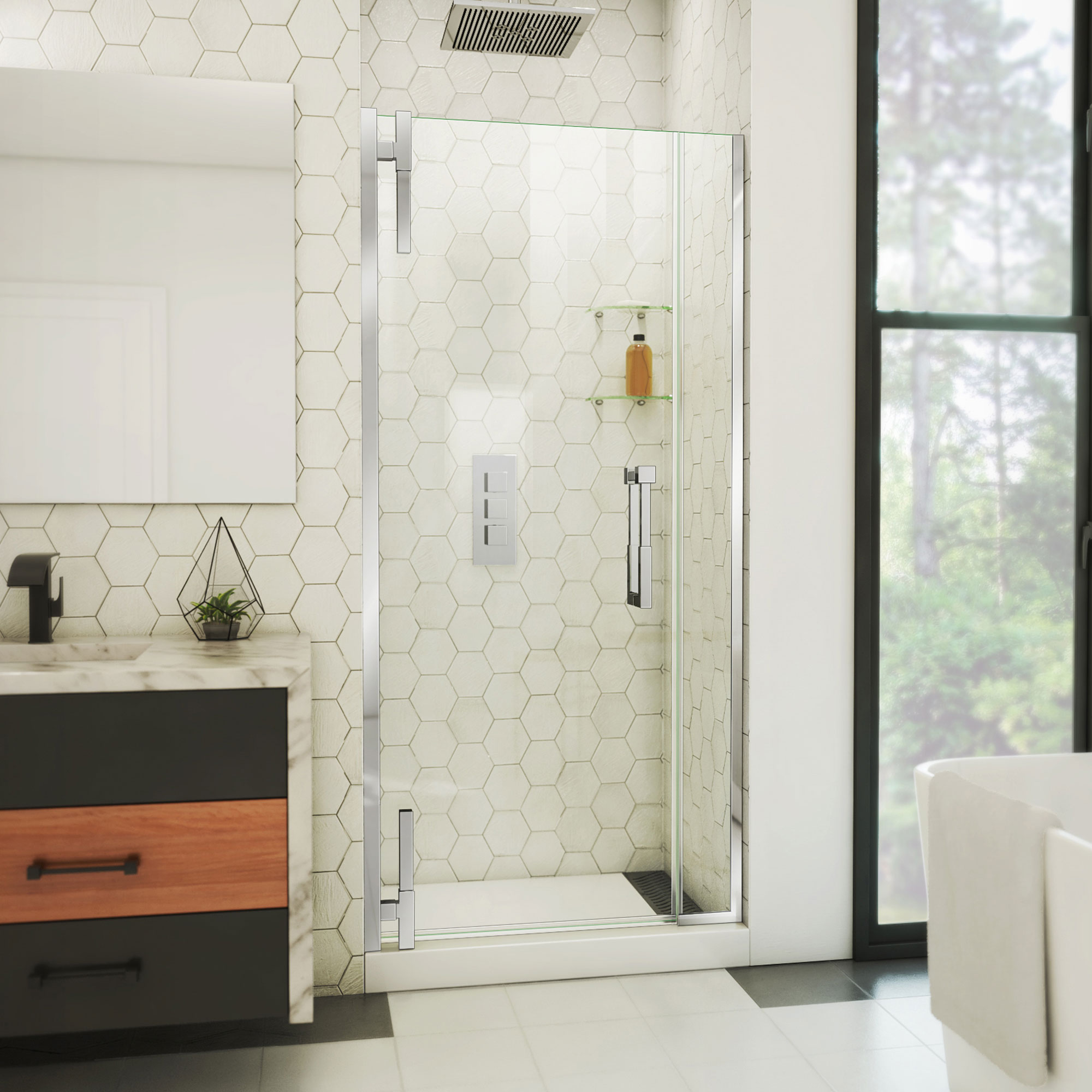 DreamLine Ascend 32 - 33 inch W x 72 inch H Frameless Pivot Shower