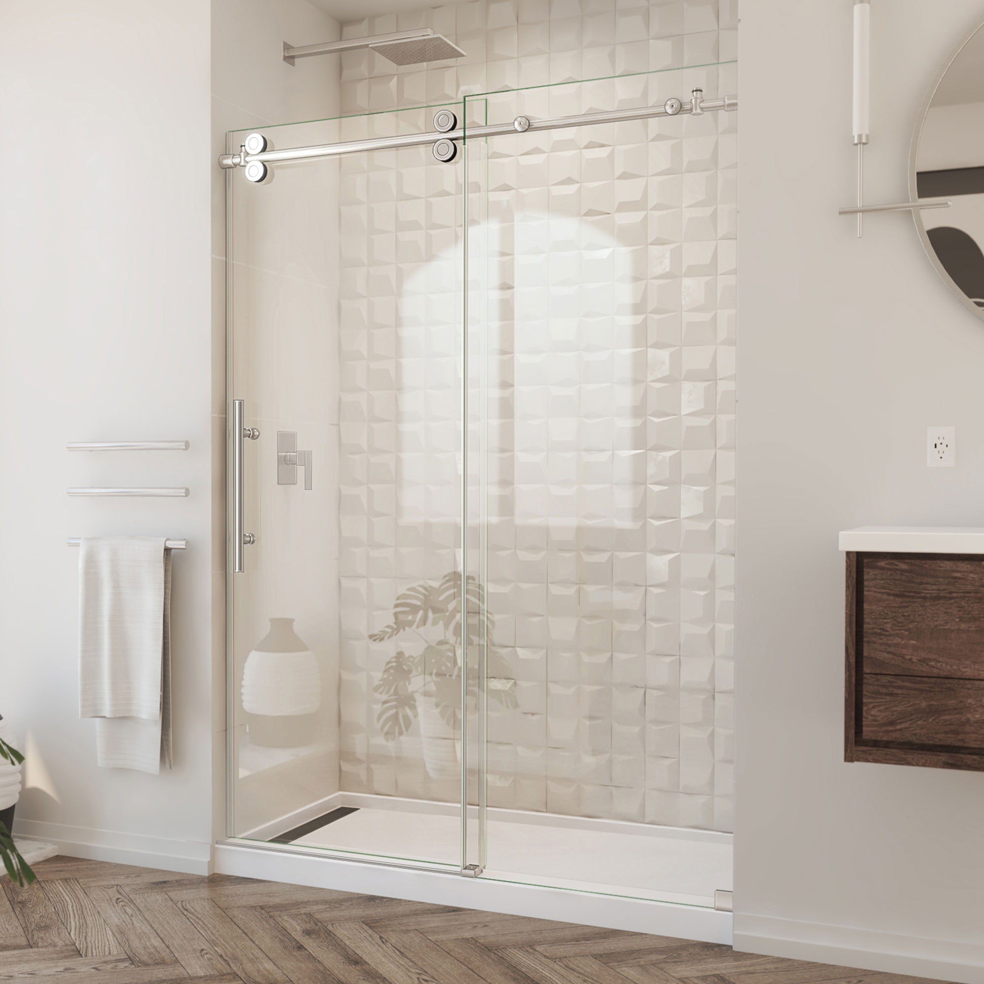 DreamLine Enigma-XO 50 - 54 inch W x 76 inch H Frameless Sliding