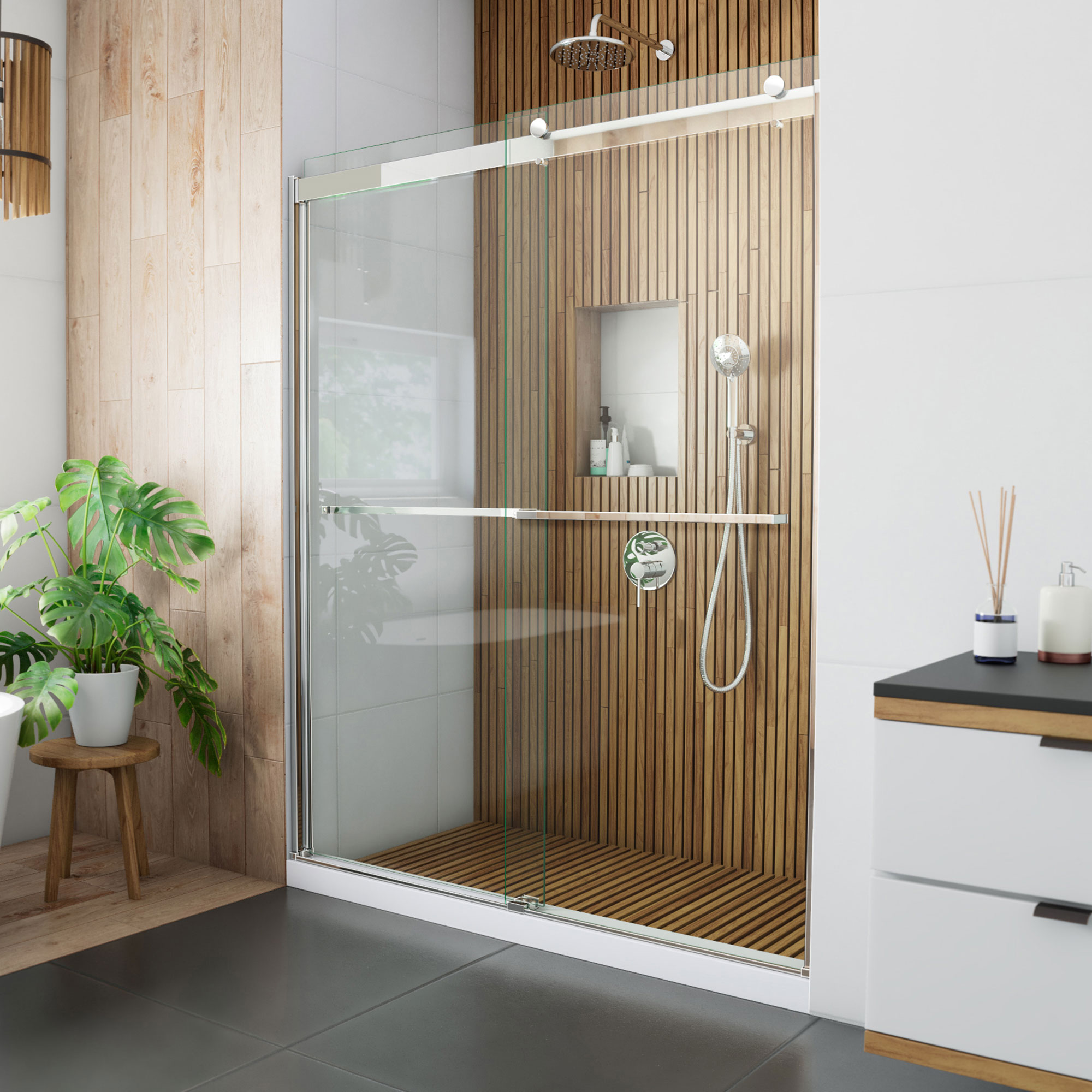DreamLine Sapphire 56 - 60 inch W x 76 inch H Semi-Frameless