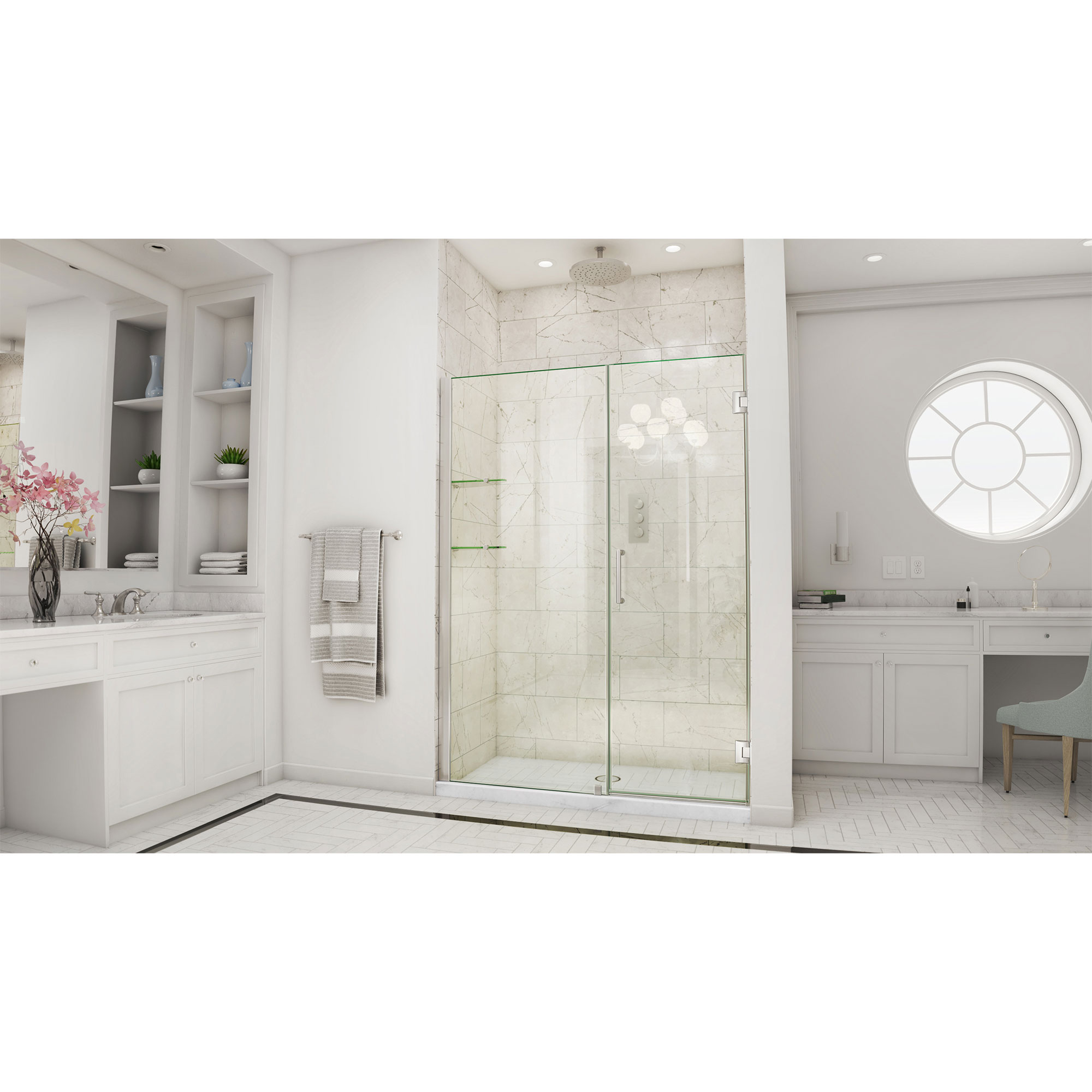 DreamLine Unidoor 57 - 58 inch W x 72 inch H Frameless Hinged
