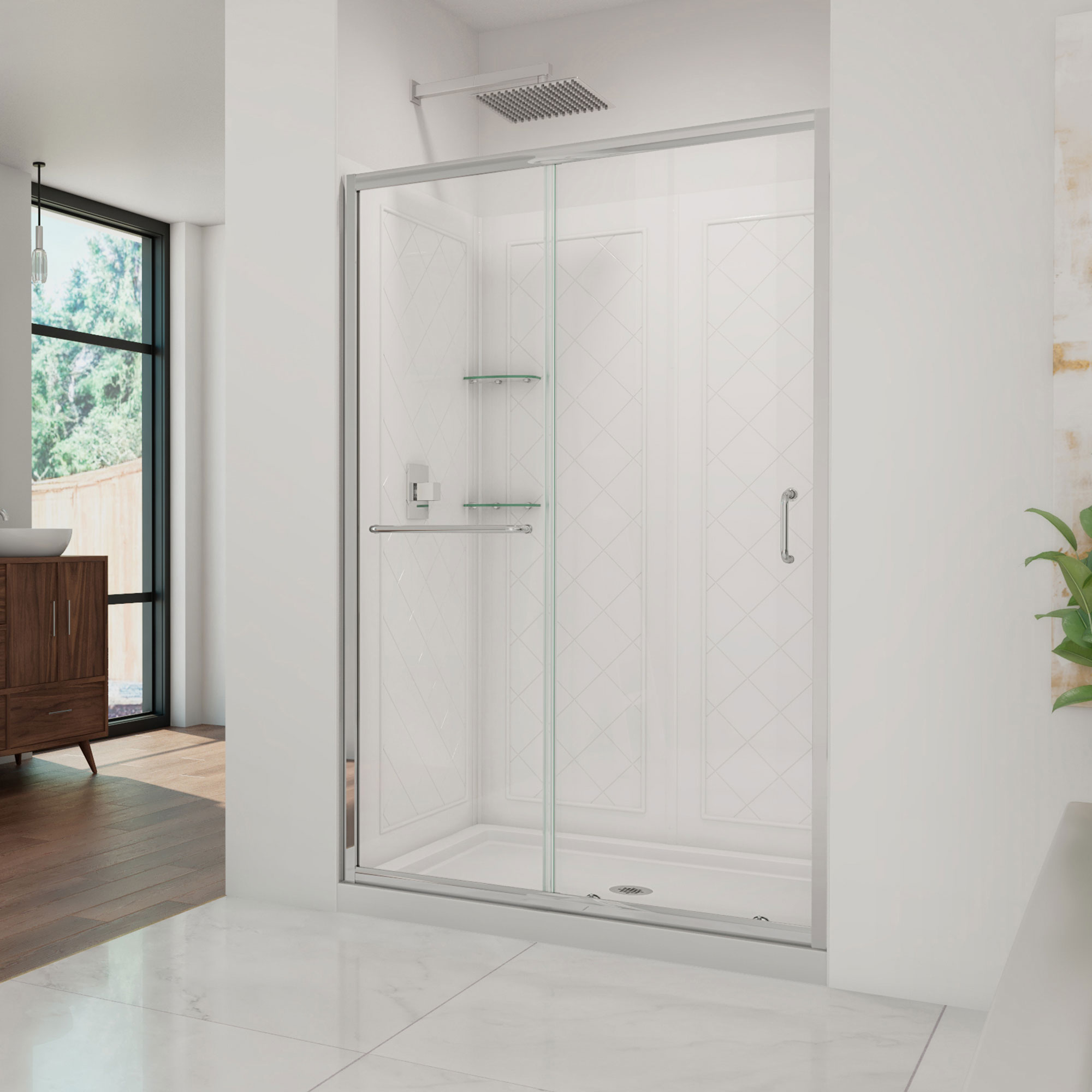 DreamLine Infinity-Z 36 inch D x 48 inch W x 76 3/4 inch H Semi
