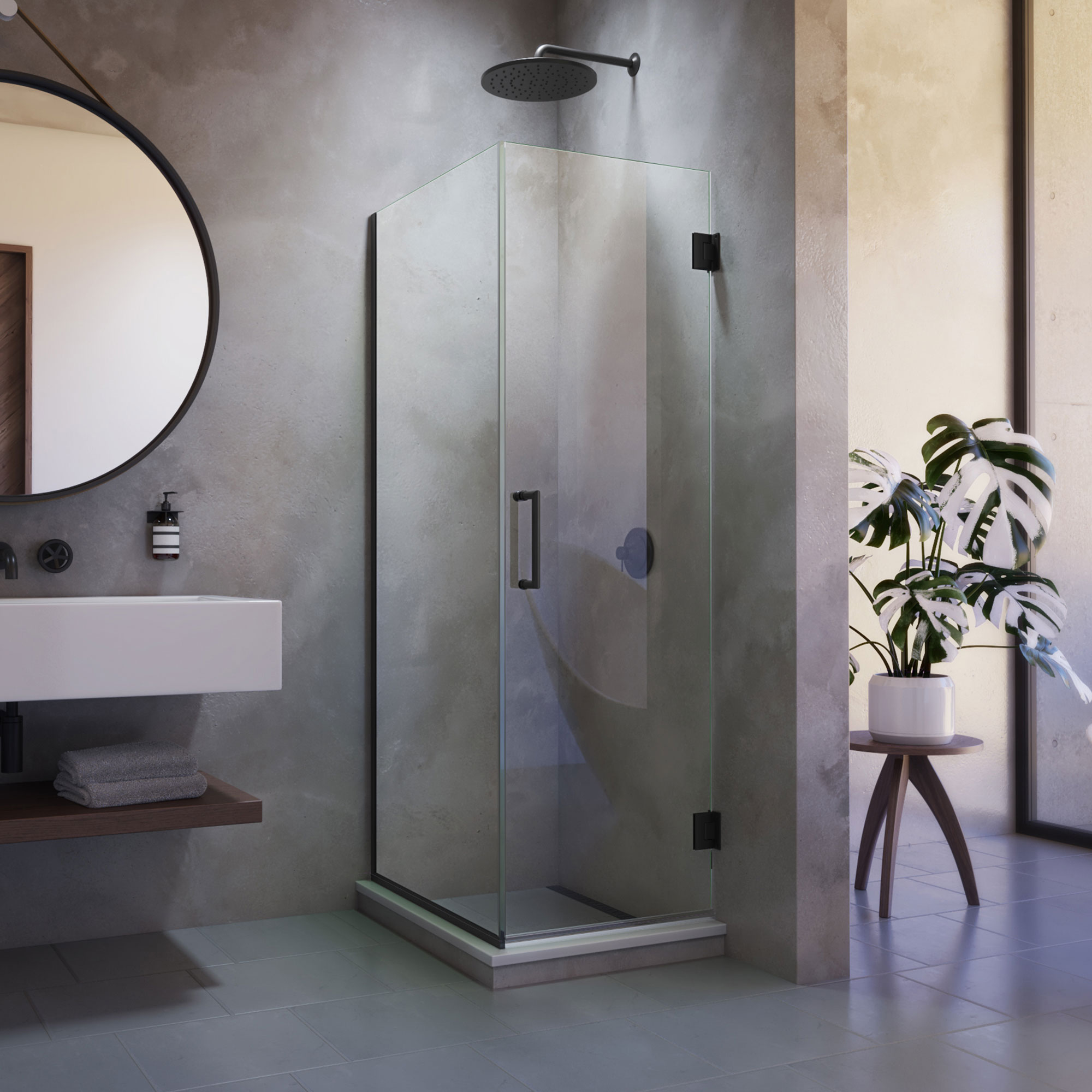 DreamLine Unidoor Plus 30 3/8 inch W x 30 inch D x 72 inch H Frameless ...