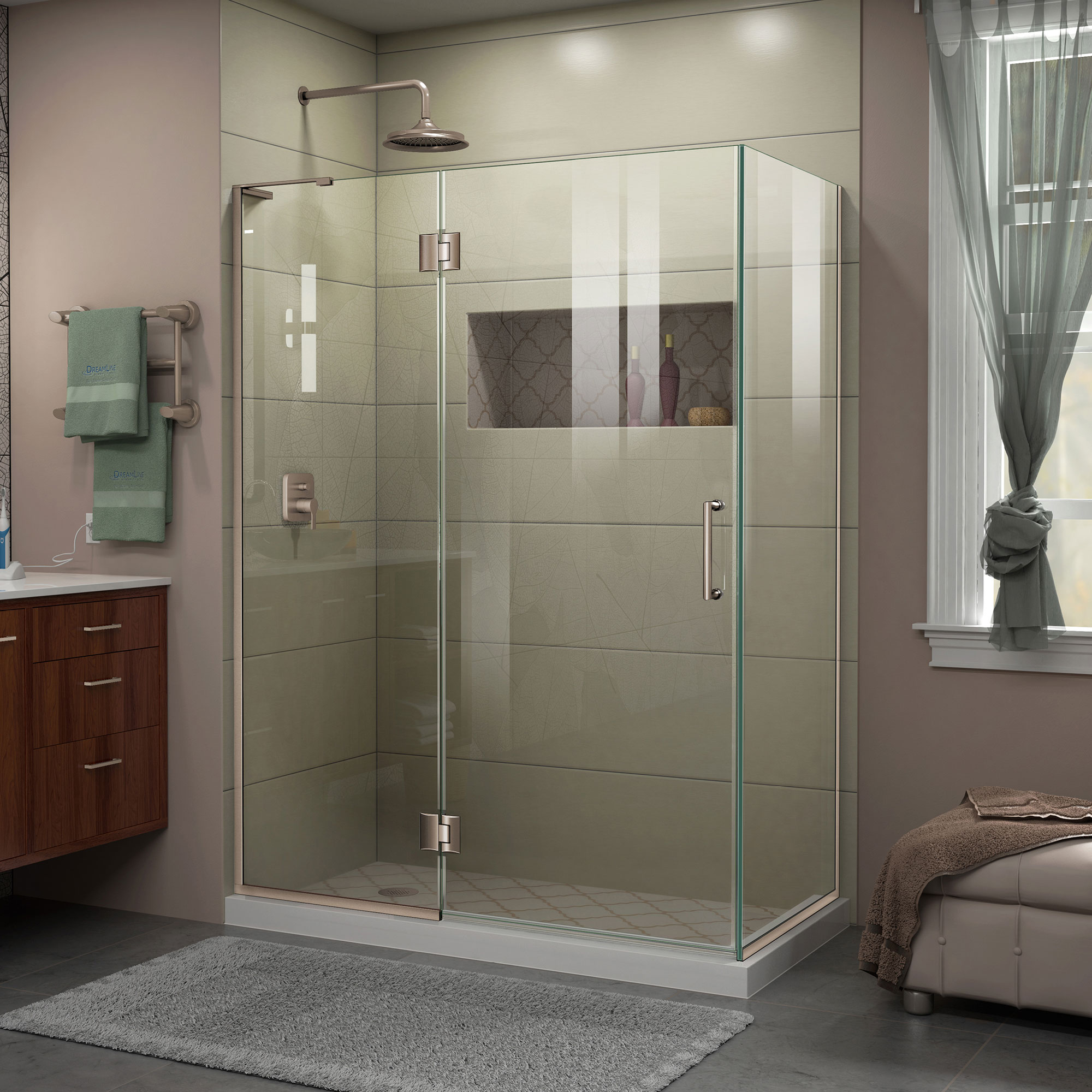 DreamLine Unidoor-X 48 3/8 inch W x 30 inch D x 72 inch H Frameless ...